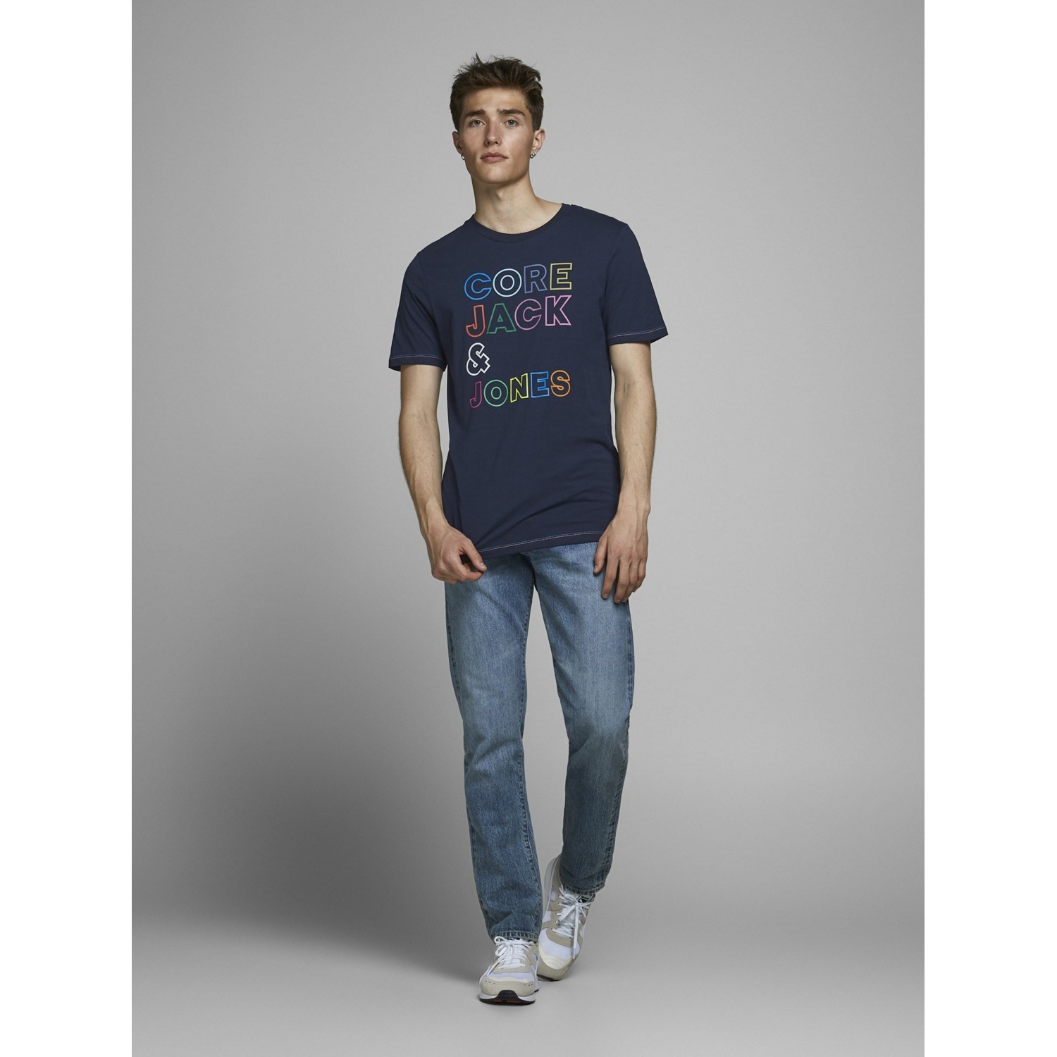 Jack Jones Erkek T-Shirt 12171360 Sky Captain