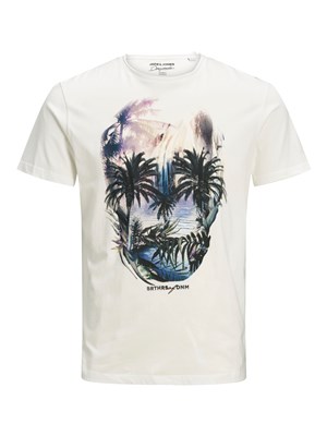 Jack Jones Erkek T-Shirt 12171634 Cloud Dancer