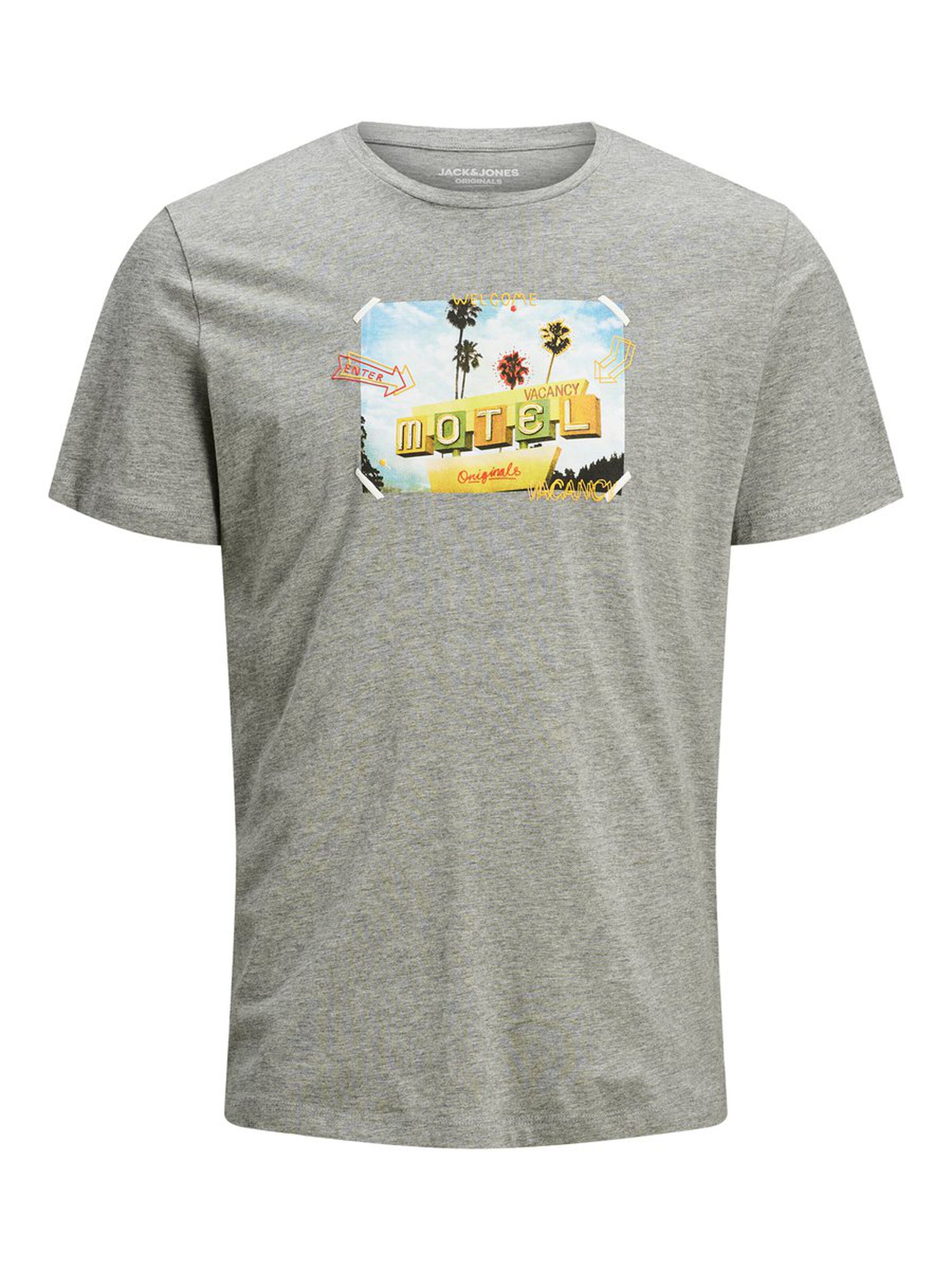 Jack Jones Erkek T-Shirt 12171737 Light Grey Melange