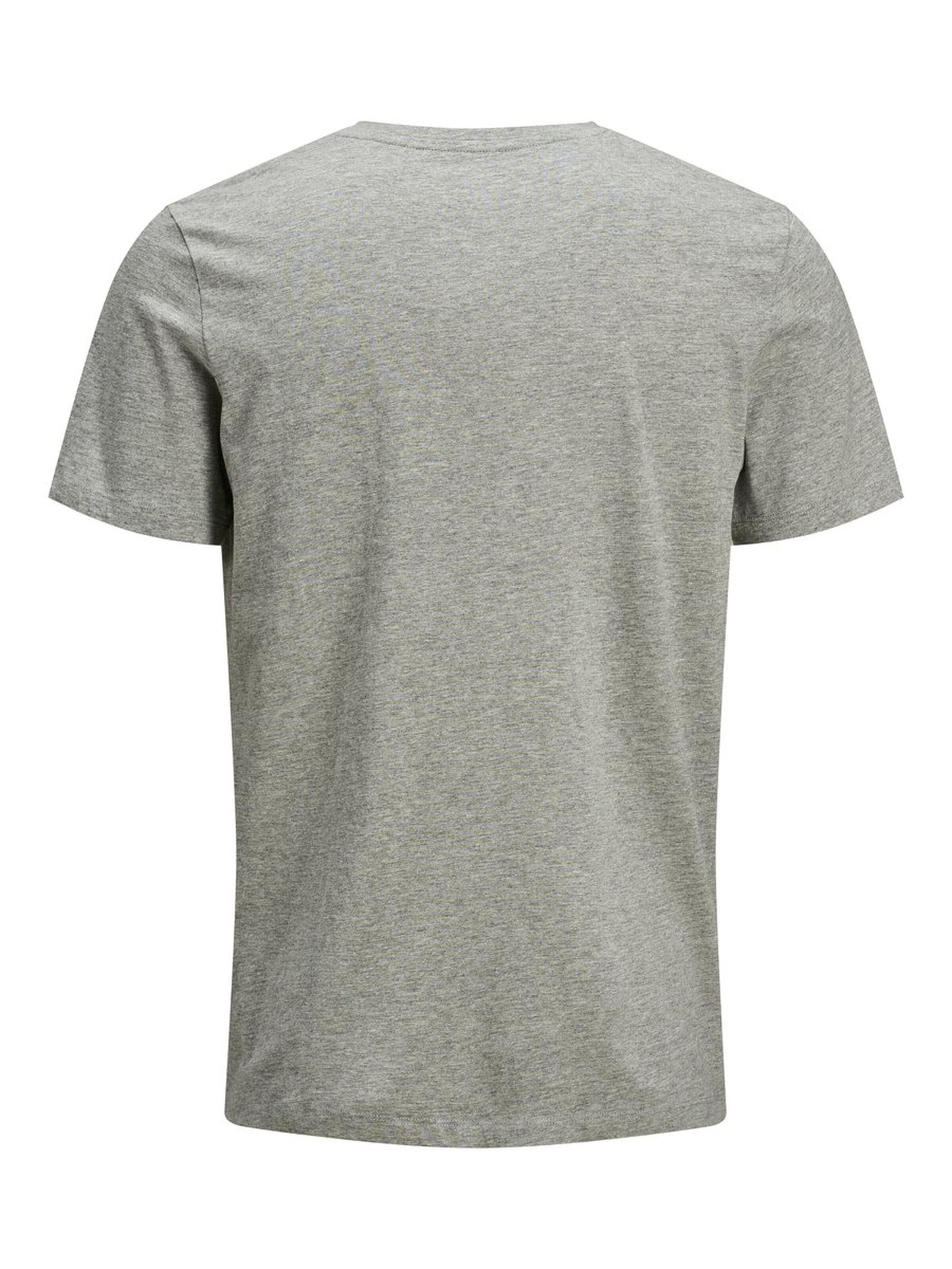 Jack Jones Erkek T-Shirt 12171737 Light Grey Melange