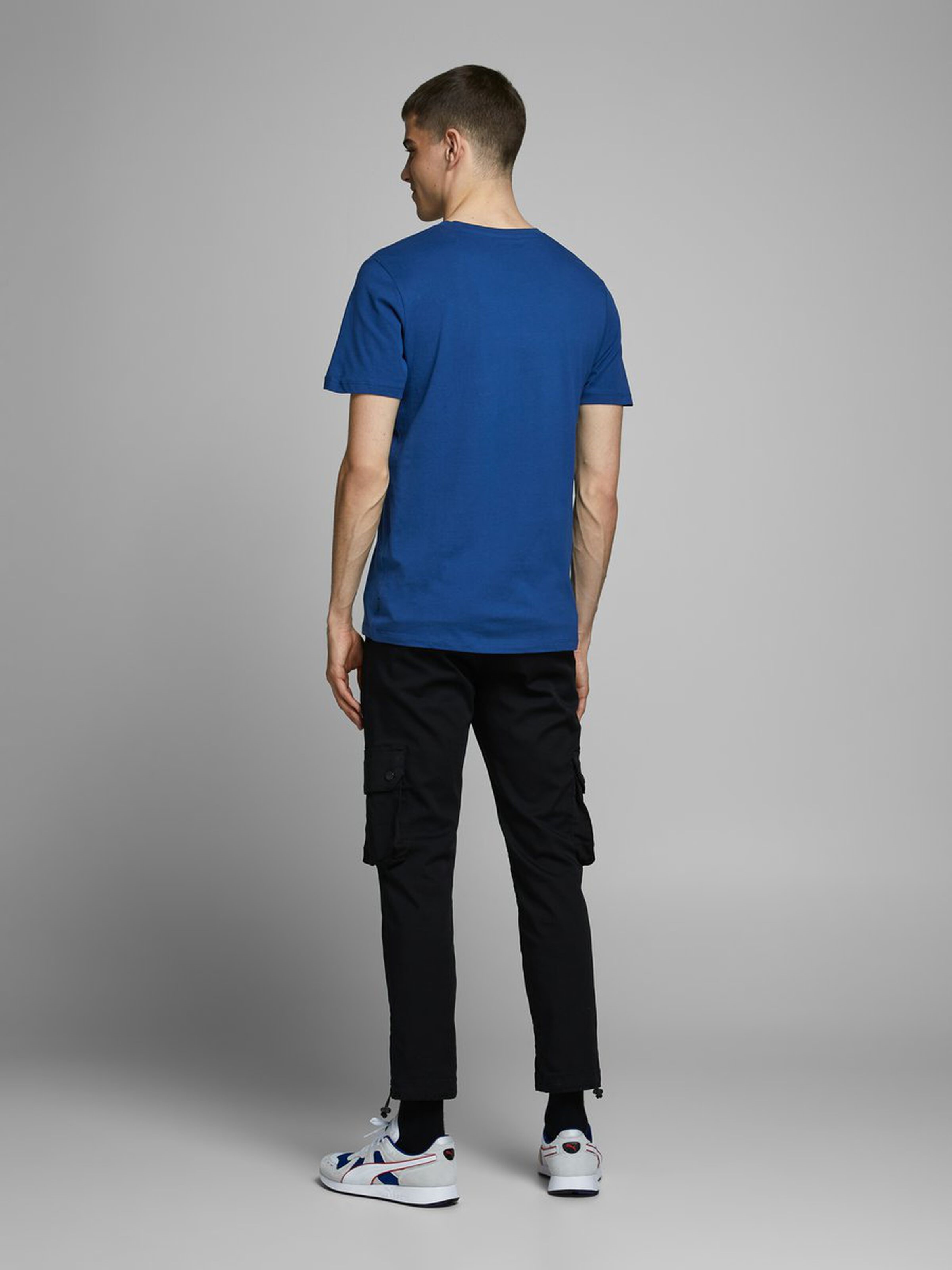 Jack Jones Erkek T-Shirt 12172214 Navy Peony
