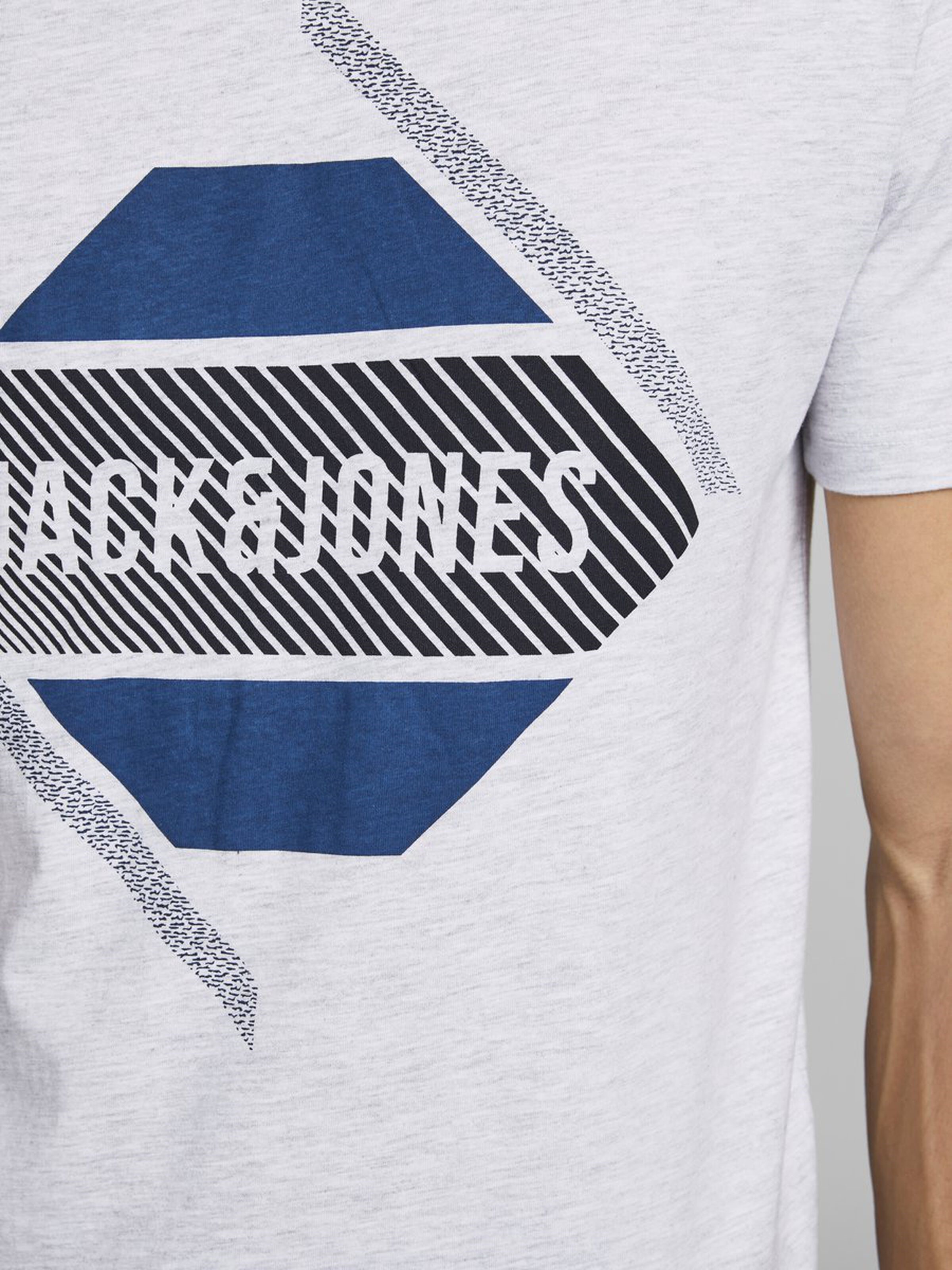 Jack Jones Erkek T-Shirt 12172214 White Melange