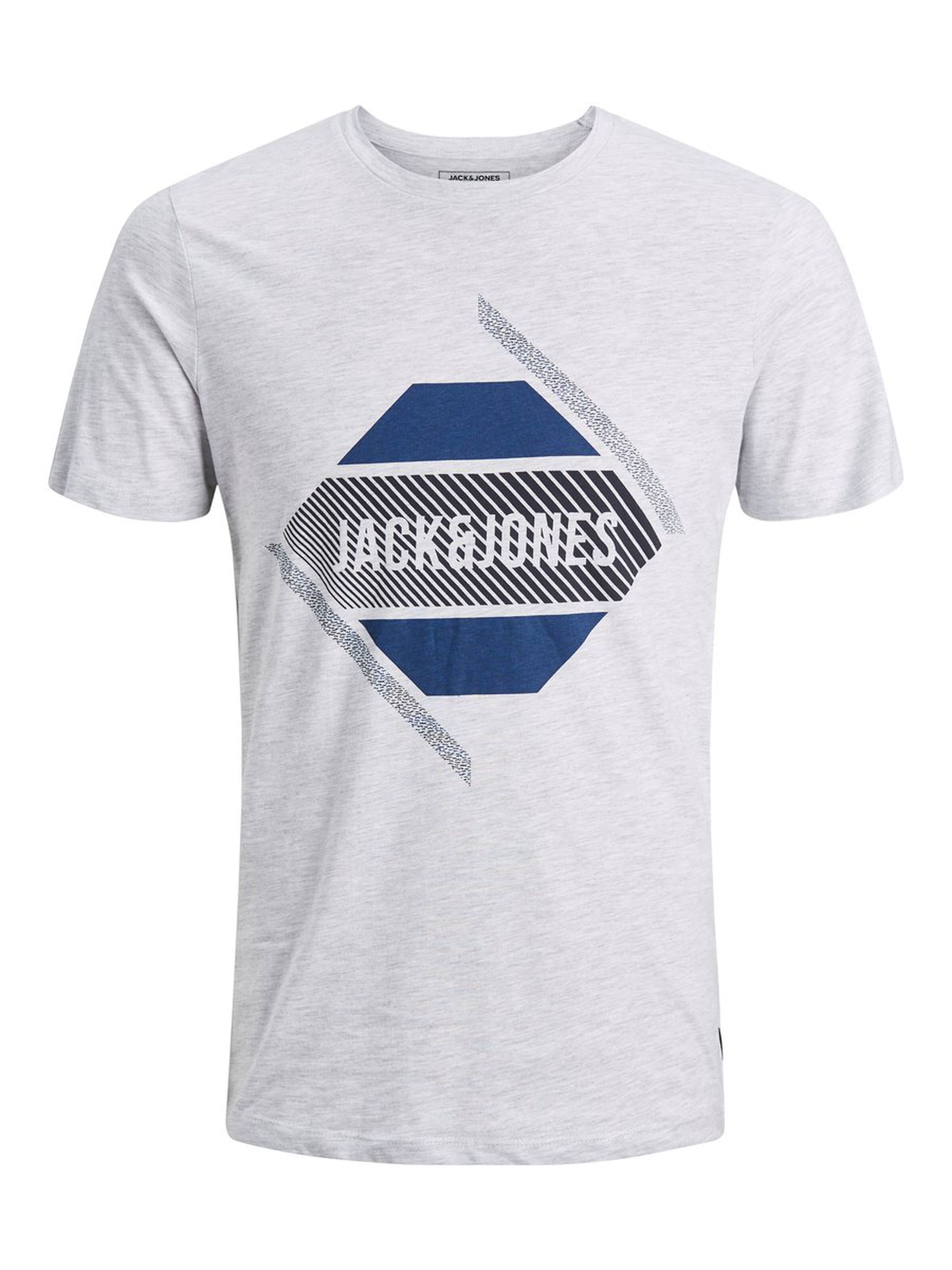 Jack Jones Erkek T-Shirt 12172214 White Melange