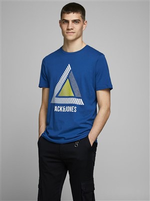 Jack Jones Erkek T-Shirt 12172214 Navy Peony