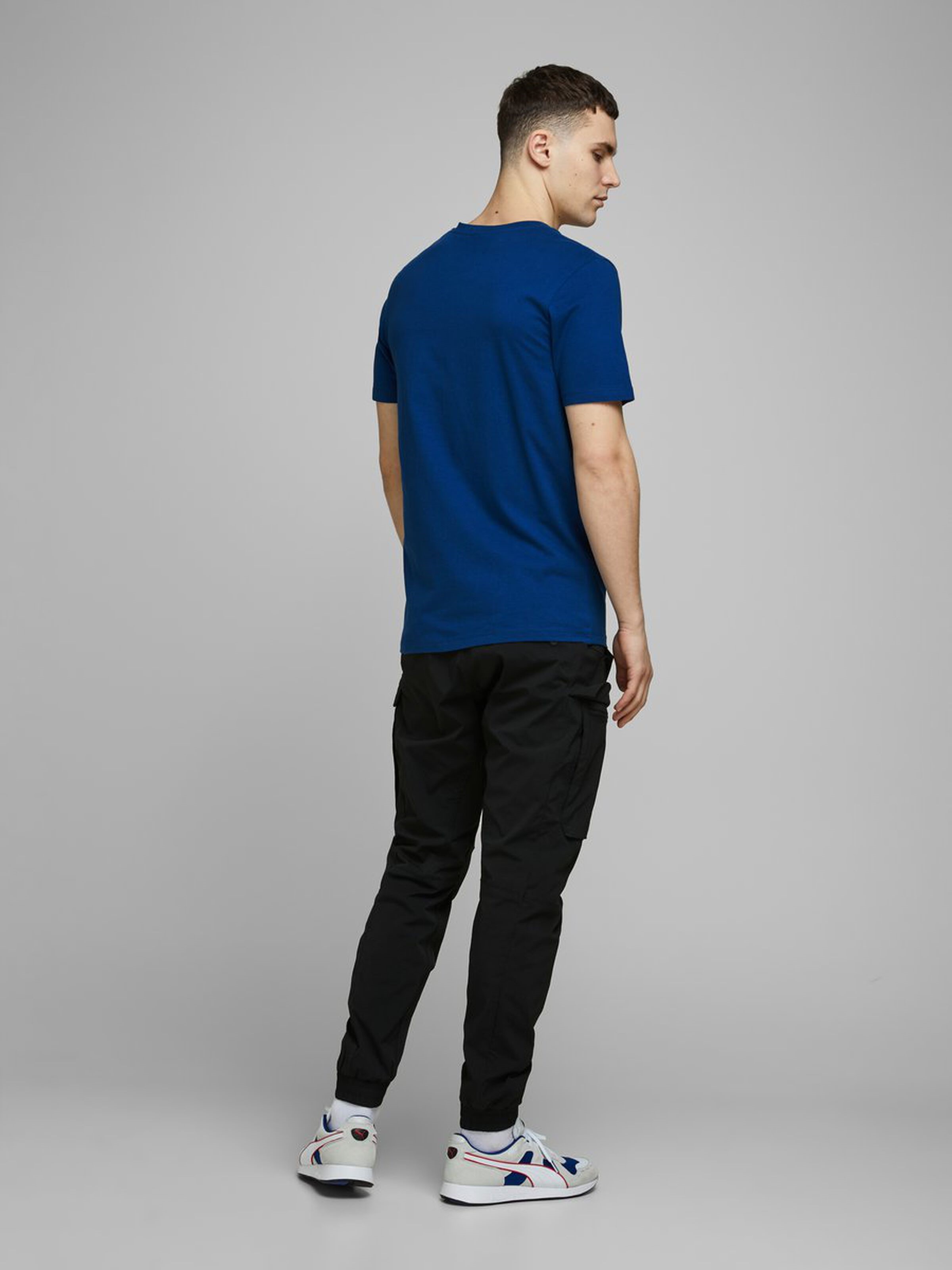 Jack Jones Erkek T-Shirt 12172215 Navy Peony