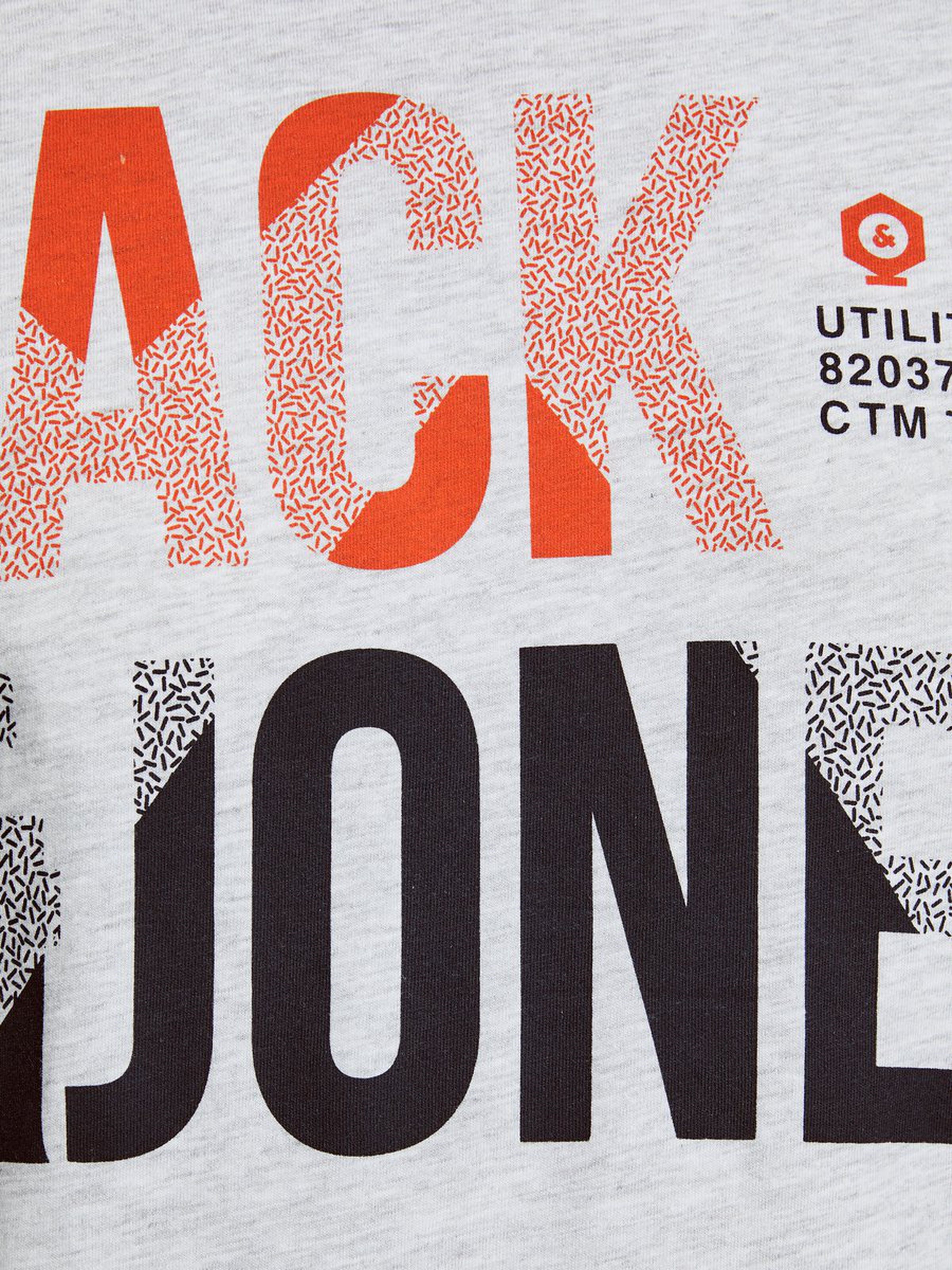 Jack Jones Erkek T-Shirt 12172215 White Melange
