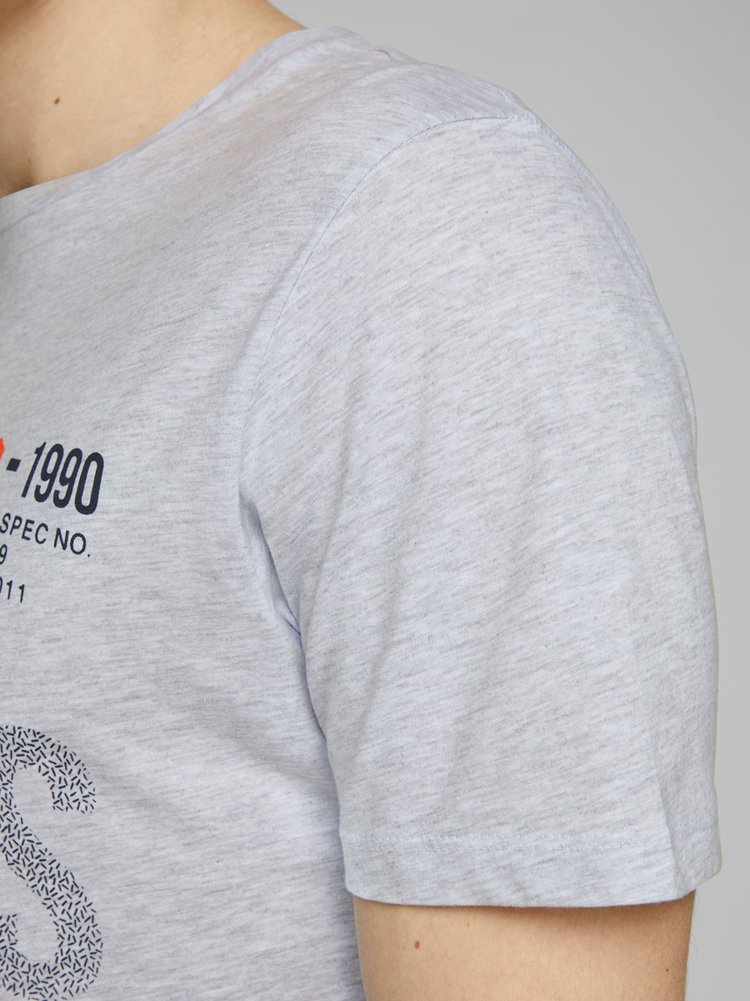 Jack Jones Erkek T-Shirt 12172215 White Melange