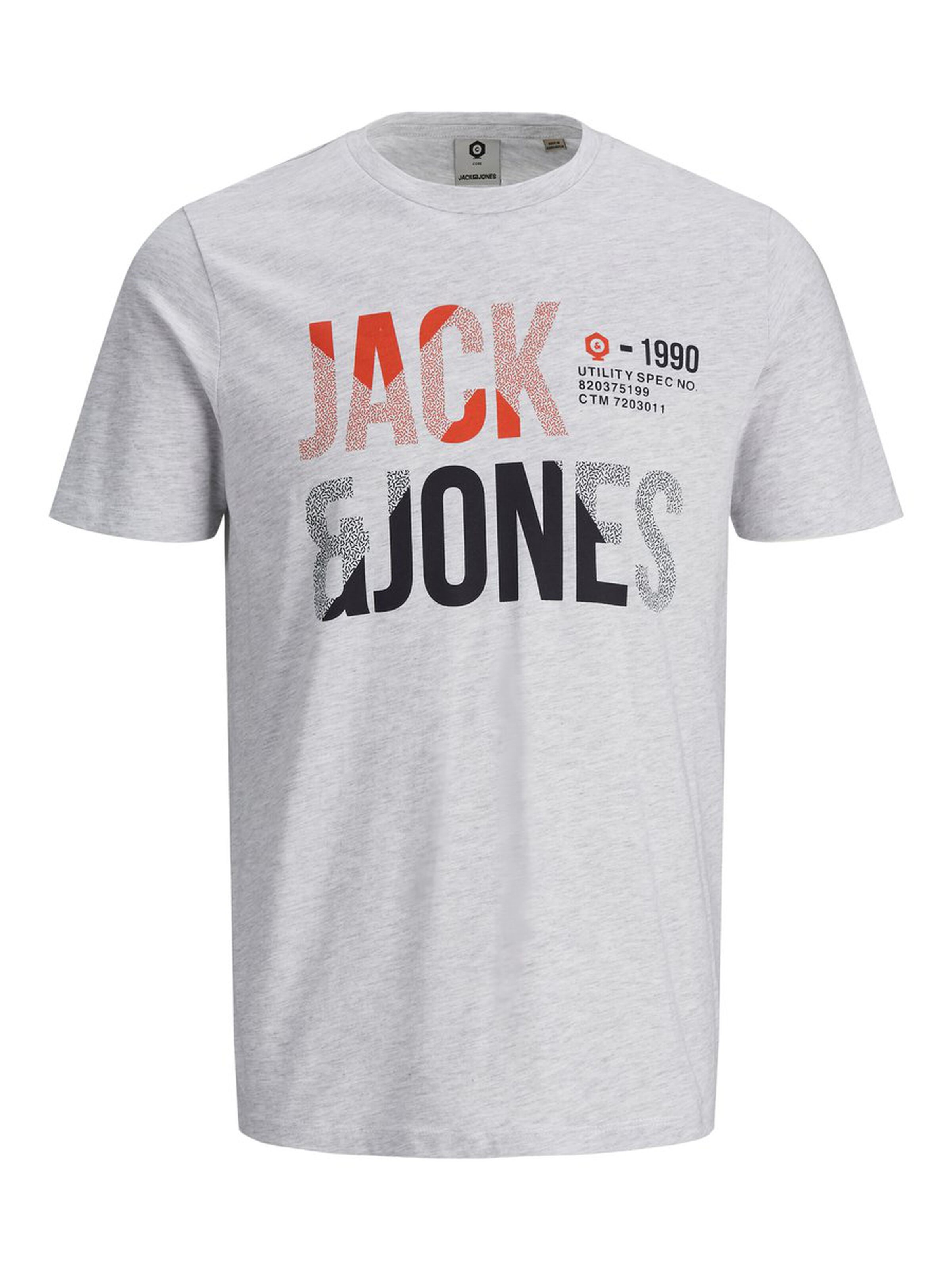Jack Jones Erkek T-Shirt 12172215 White Melange