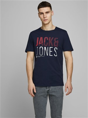 Jack Jones Erkek T-Shirt 12172215 Sky Captain