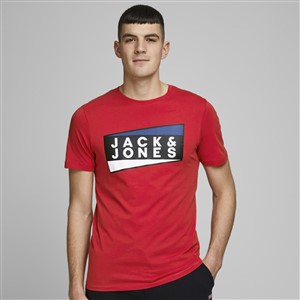 Jack Jones Erkek T-Shirt 12172246 Chinese Red