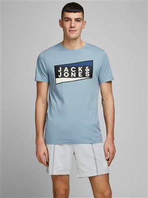 Jack Jones Erkek T-Shirt 12172246 Faded Denim