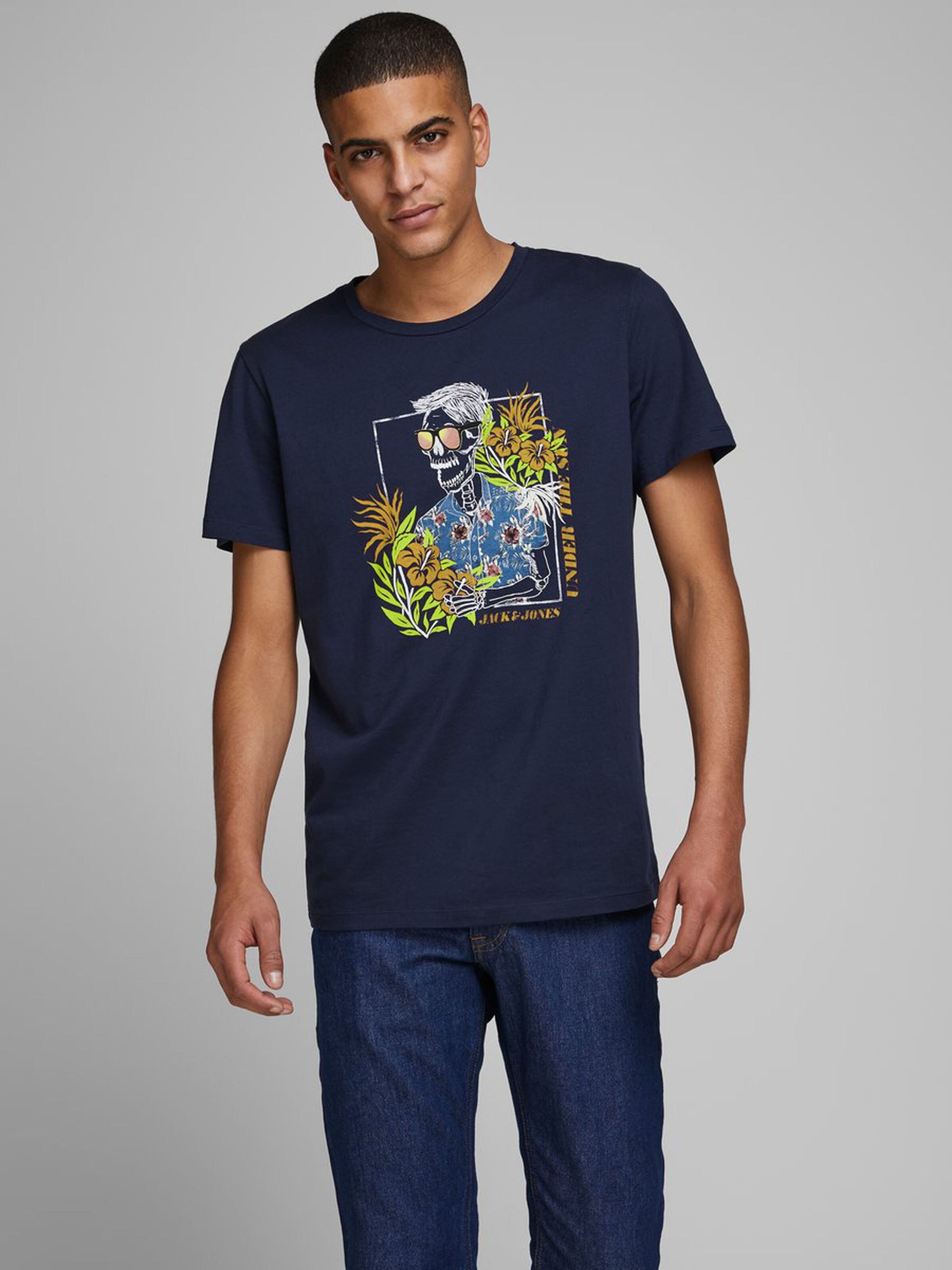 Jack Jones Erkek T-Shirt 12173024 Navy Blazer