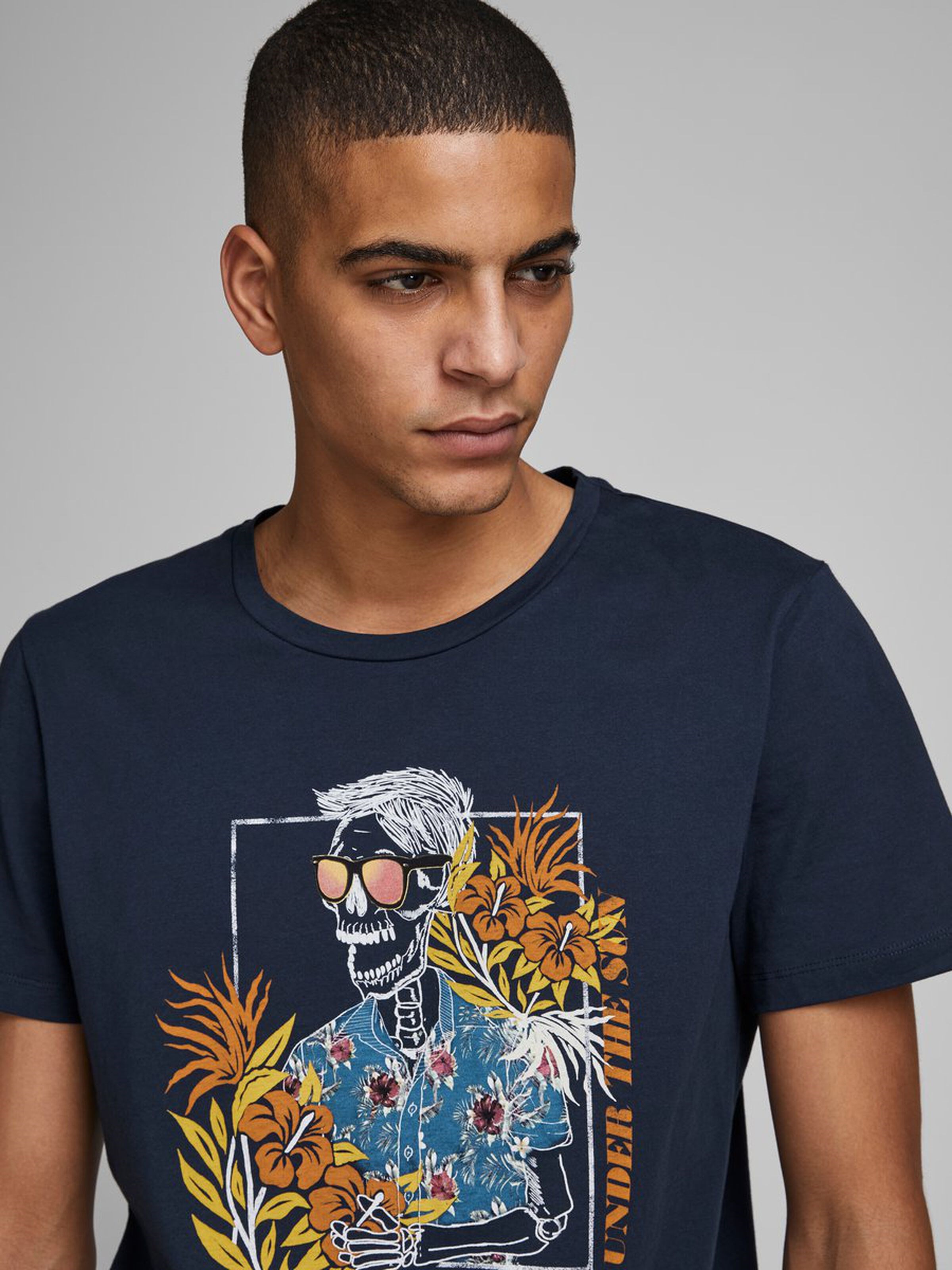 Jack Jones Erkek T-Shirt 12173024 Navy Blazer