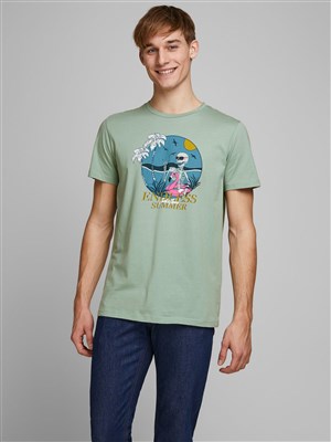 Jack Jones Erkek T-Shirt 12173024 Green Milieu