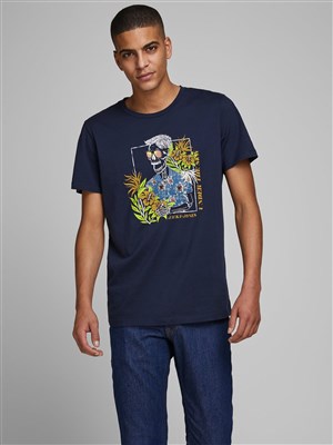 Jack Jones Erkek T-Shirt 12173024 Navy Blazer
