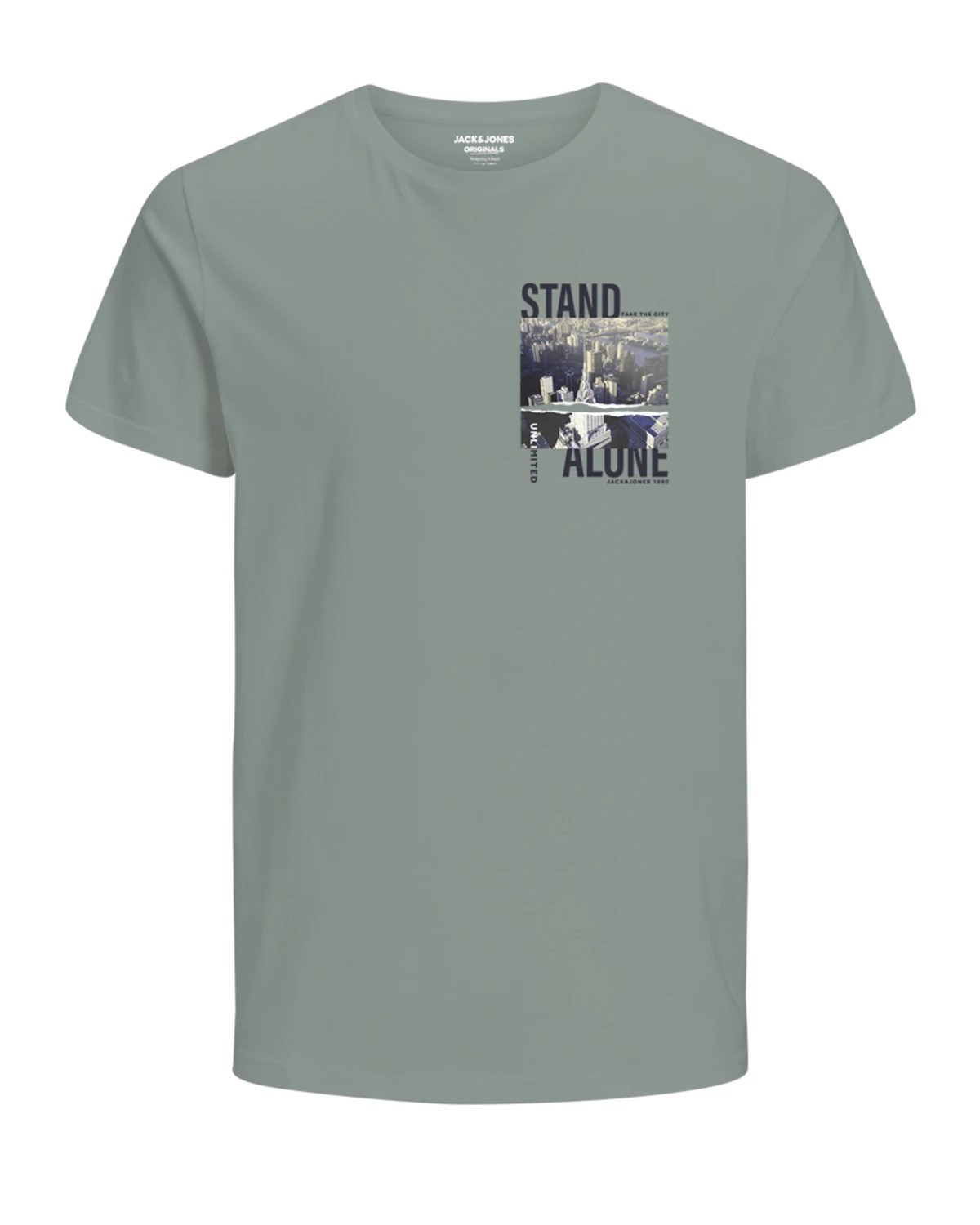 Jack Jones Erkek T-Shirt 12173033 Green Milieu