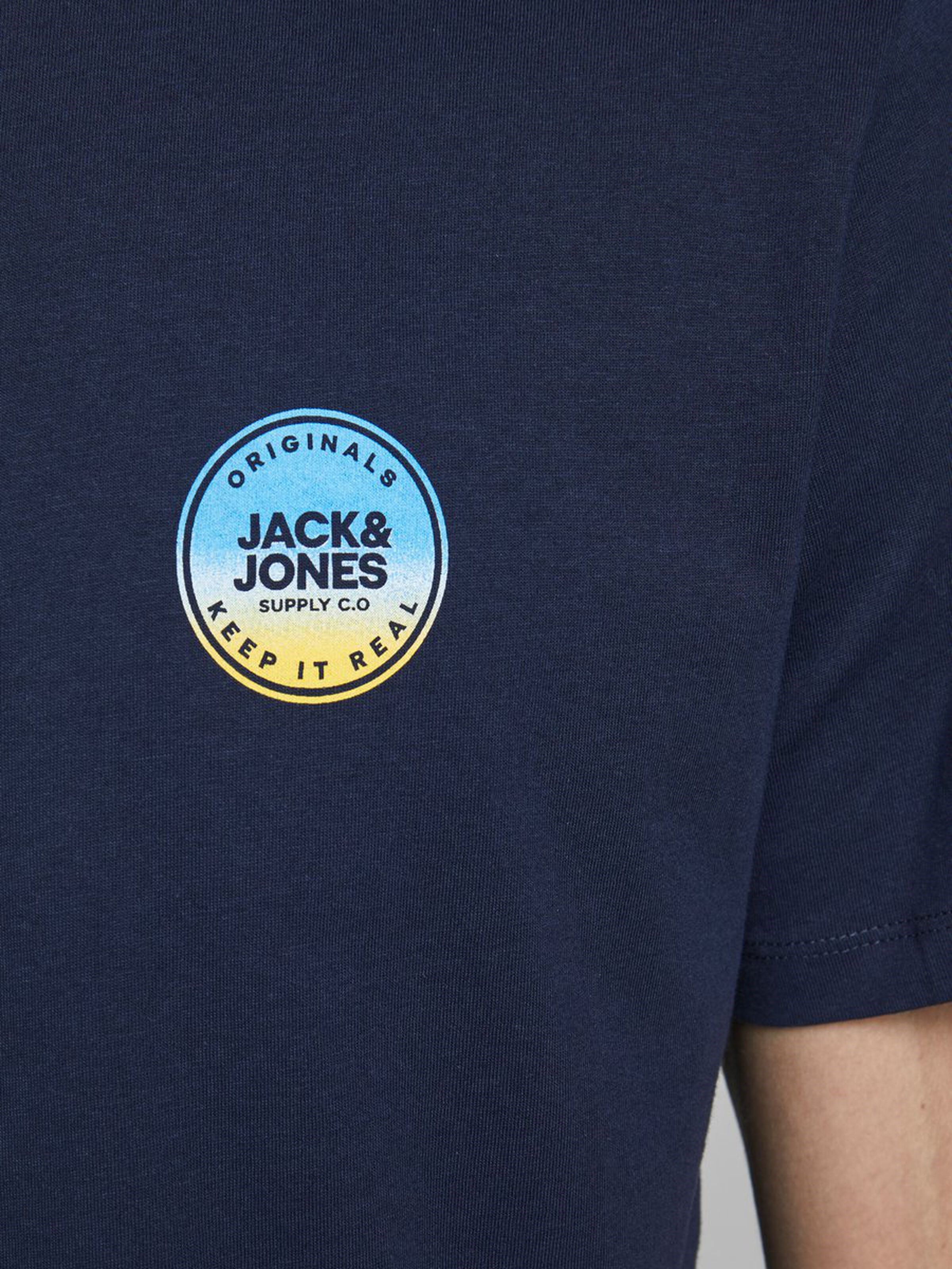 Jack Jones Erkek T-Shirt 12173033 Navy Blazer