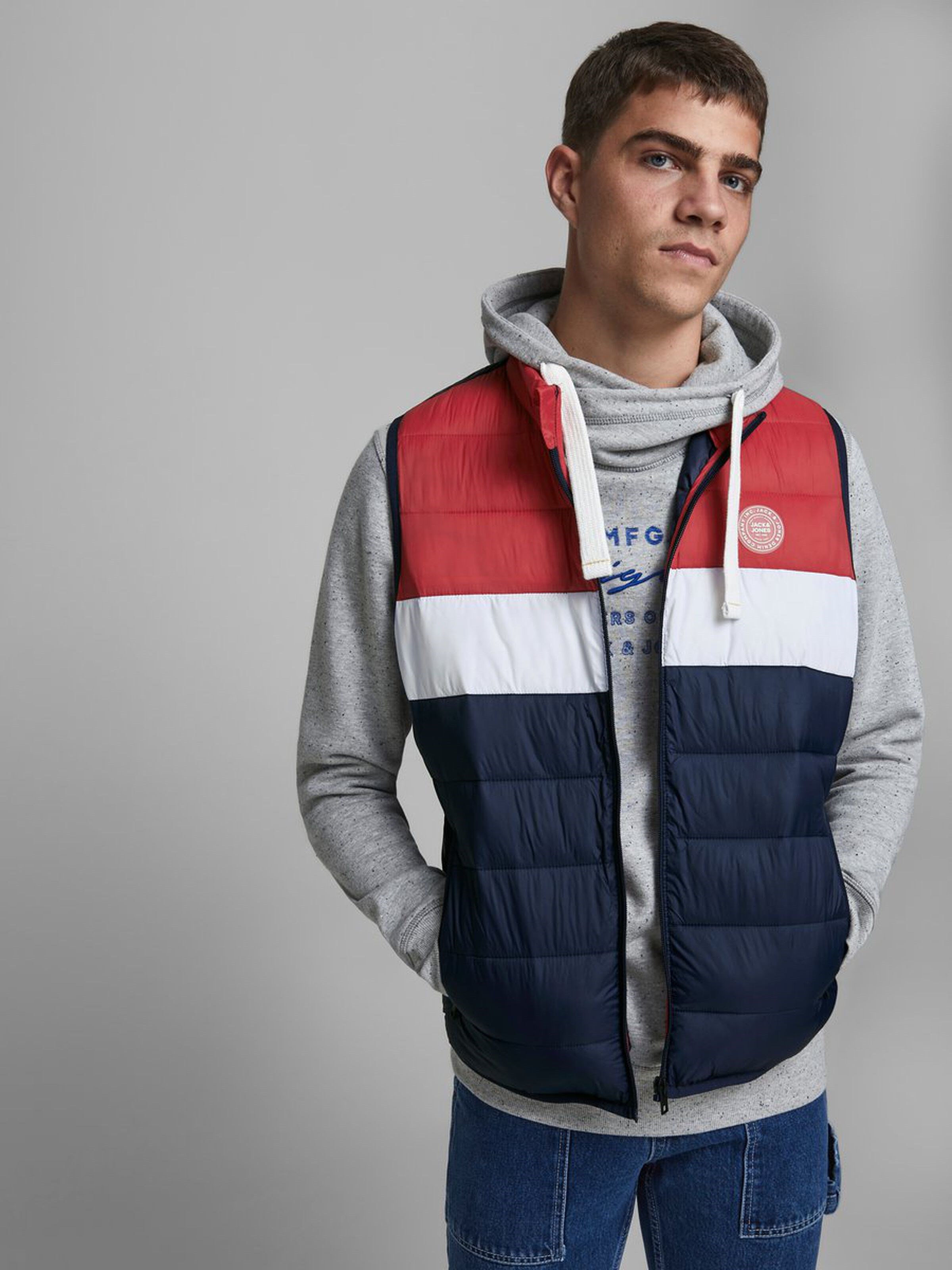 Jack Jones Erkek Yelek 12173754 Tango Red