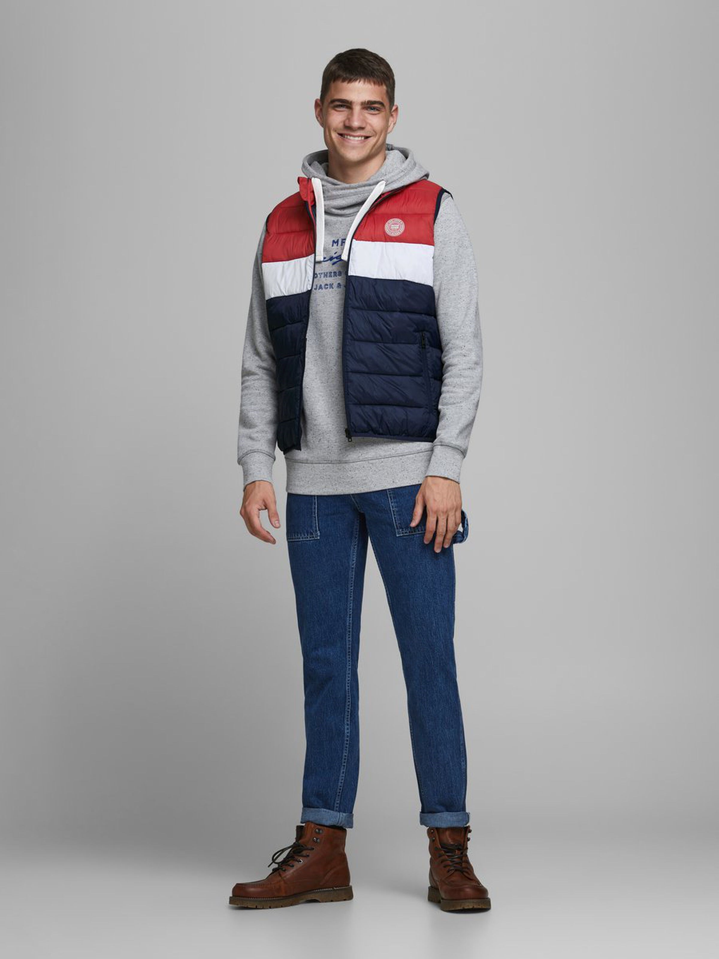 Jack Jones Erkek Yelek 12173754 Tango Red
