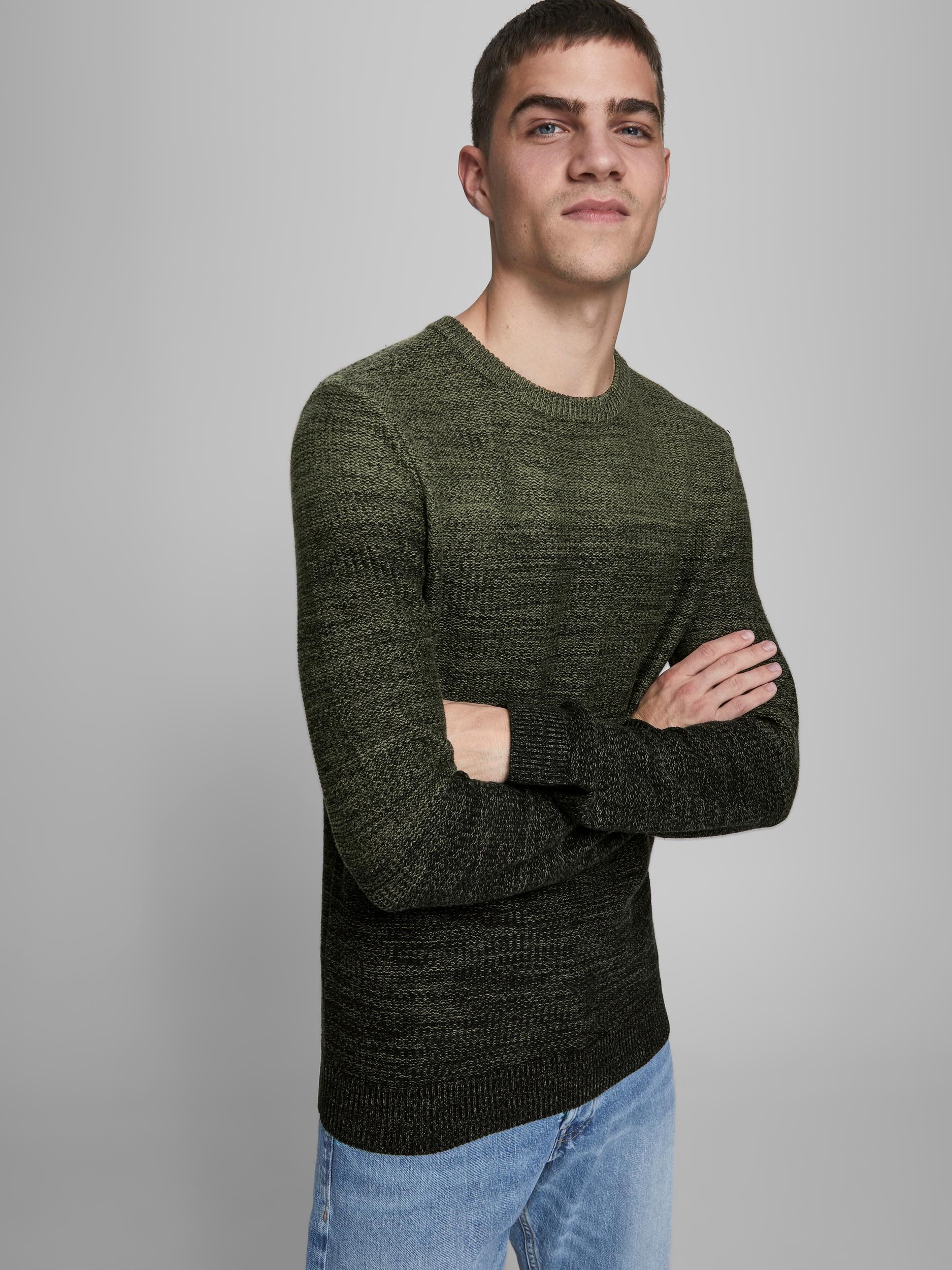 Jack Jones Erkek Kazak 12173972 Olive Night