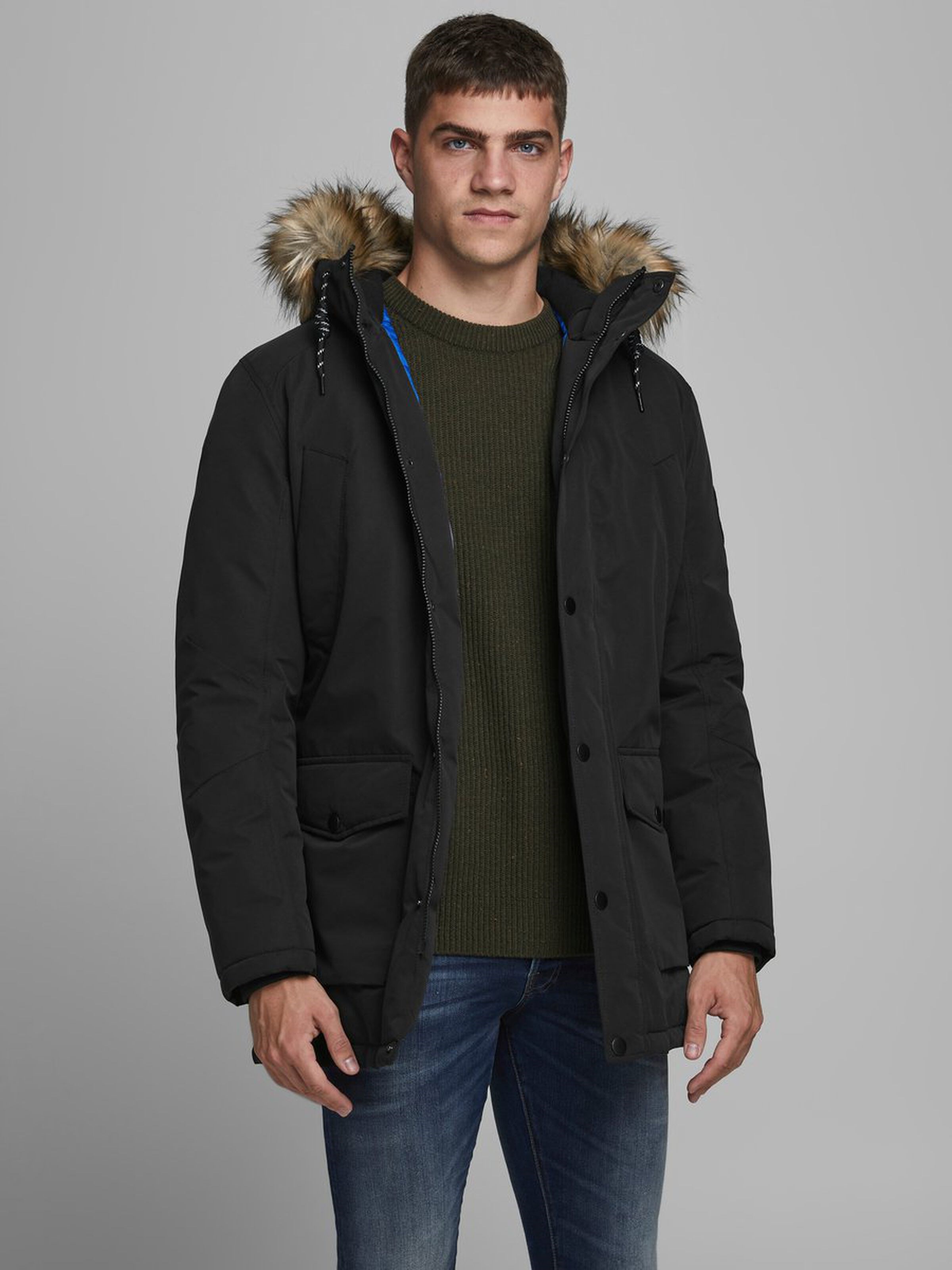Jack Jones Erkek Parka 12174383 Black