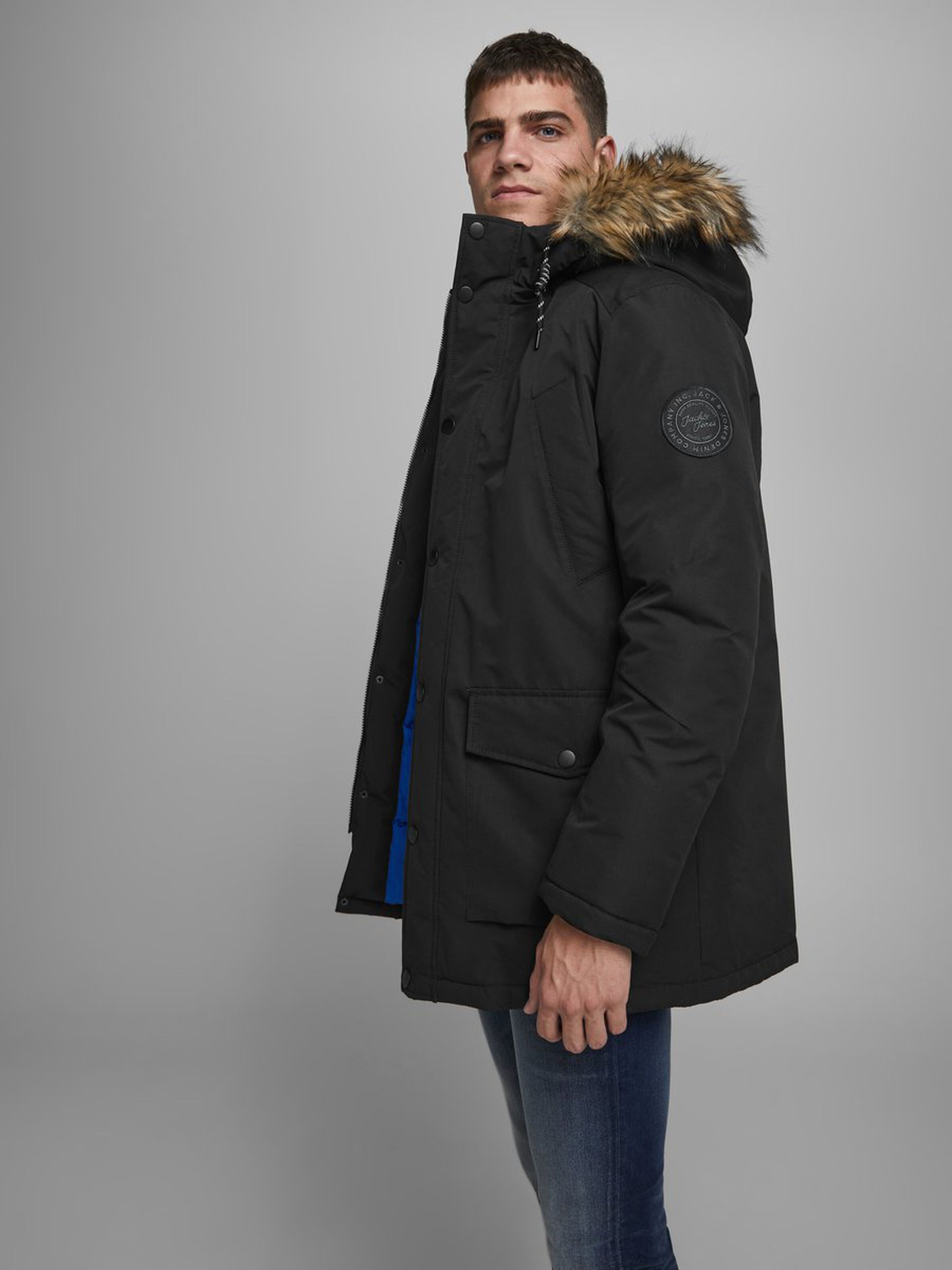 Jack Jones Erkek Parka 12174383 Black