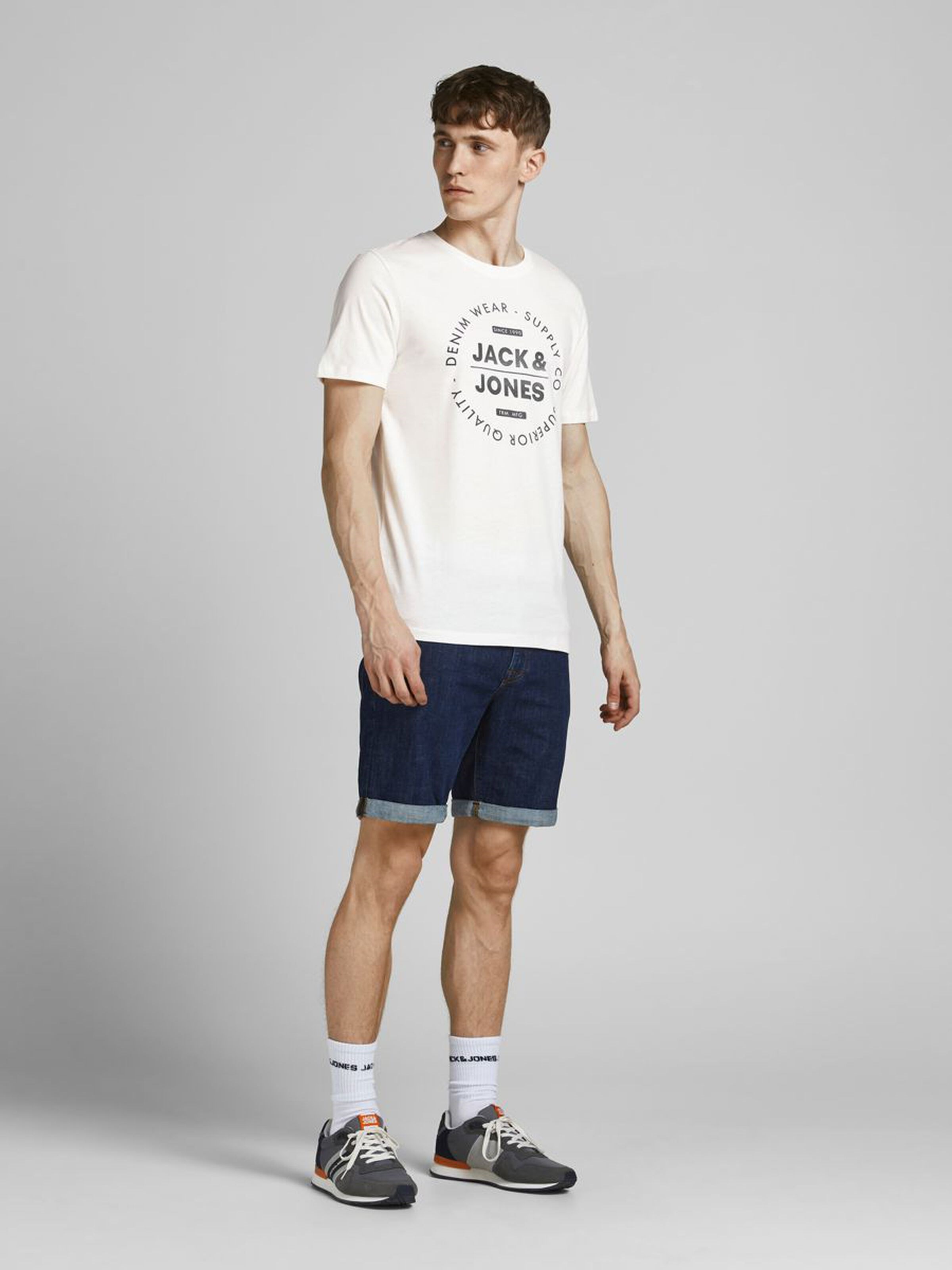 Jack Jones Erkek T-Shirt 12177533 Cloud Dancer