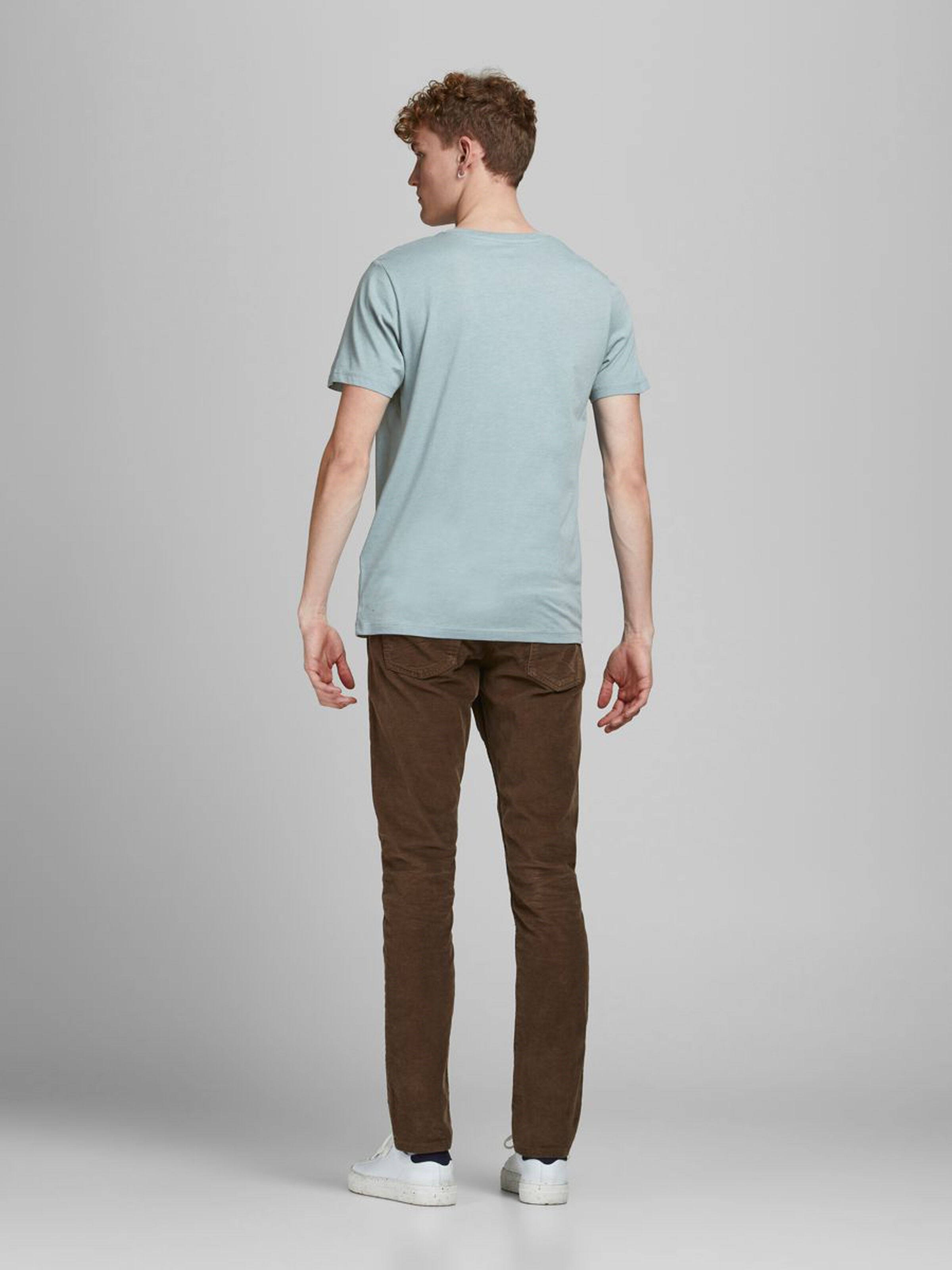 Jack Jones Erkek T-Shirt 12177533 Faded Denim