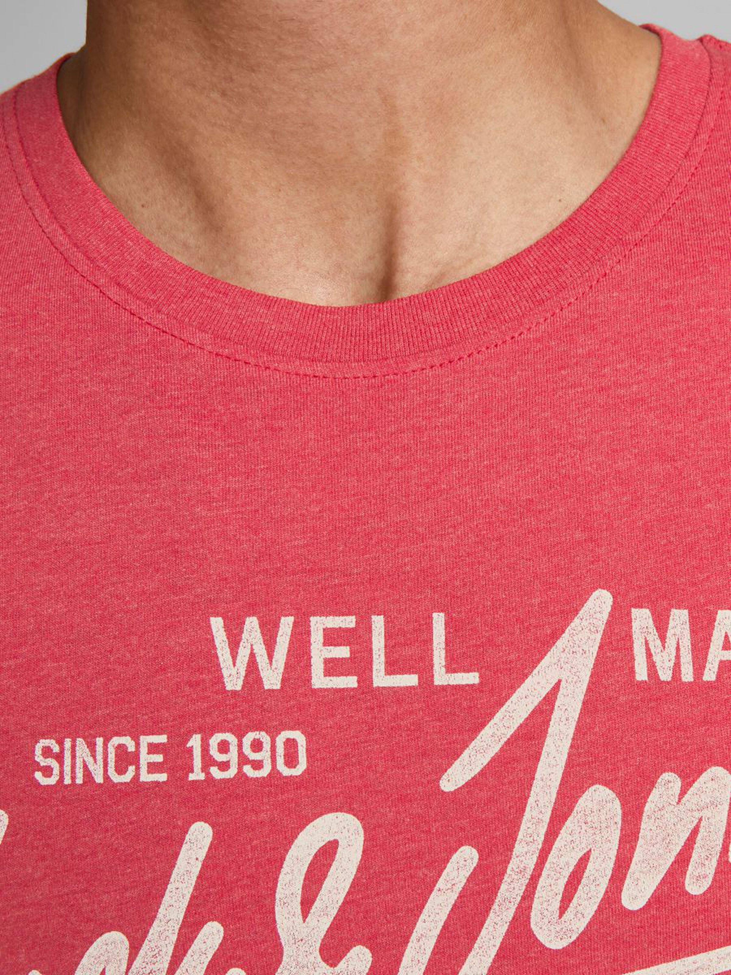 Jack Jones Erkek T-Shirt 12177533 True Red
