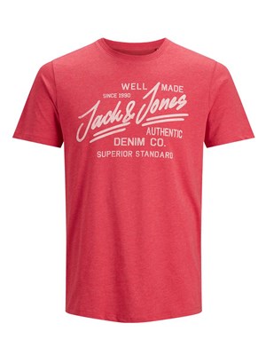 Jack Jones Erkek T-Shirt 12177533 True Red