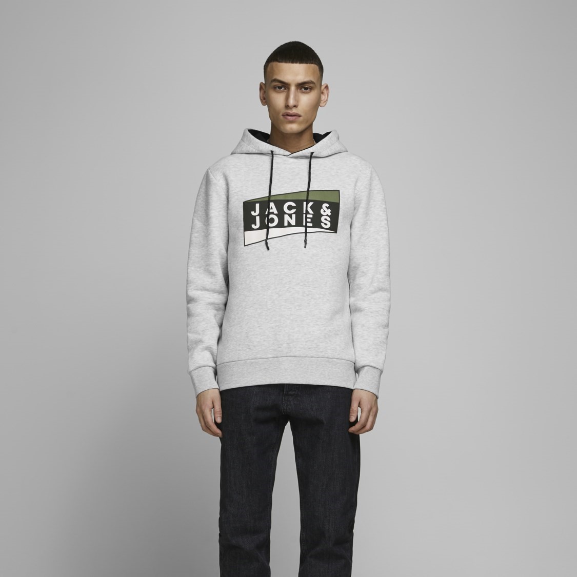 Jack Jones Erkek S-Shirt 12177950 Light Grey Melange