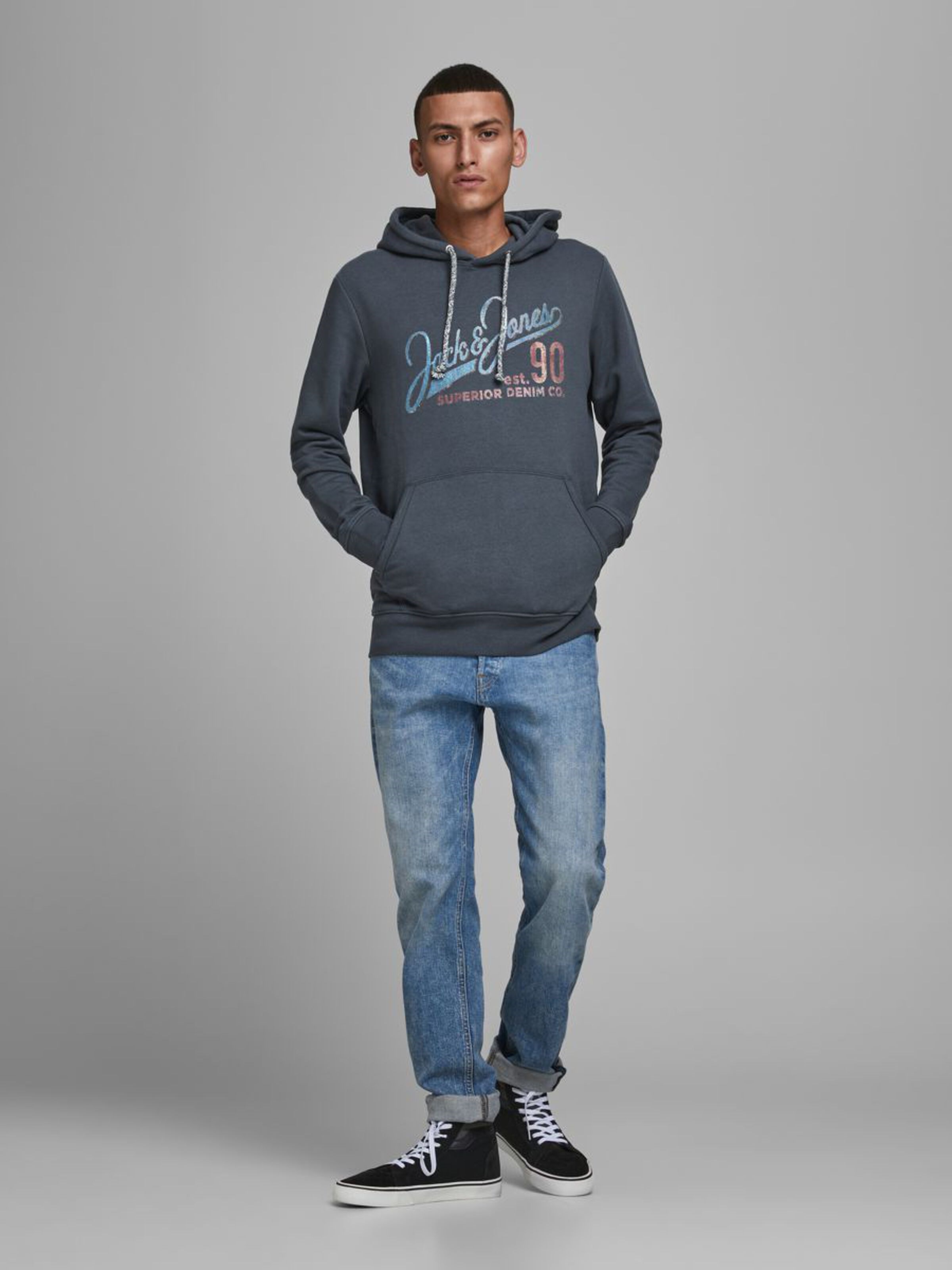 Jack Jones Erkek S-Shirt 12178449 Ombre Blue