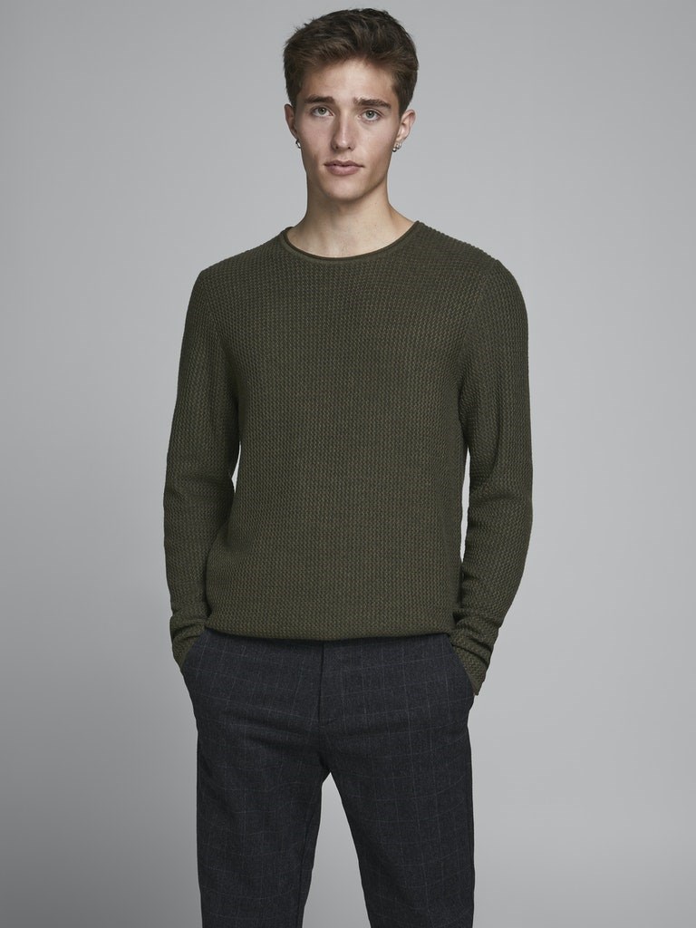 Jack Jones Erkek Kazak 12179861 Olive Night