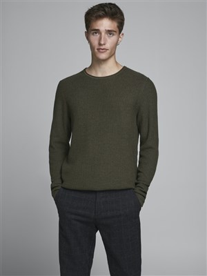 Jack Jones Erkek Kazak 12179861 Olive Night