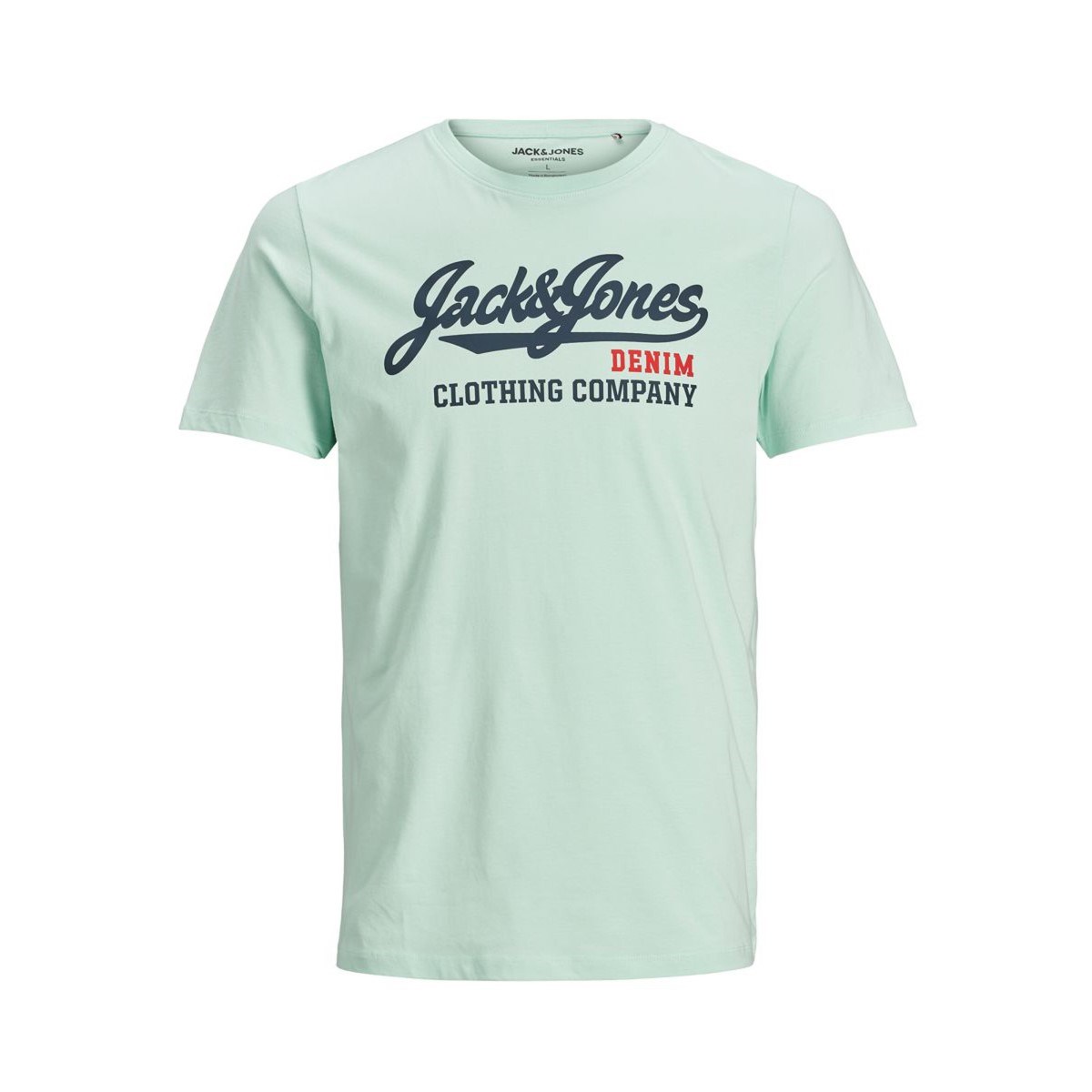 Jack Jones Erkek T-Shirt 12180867 Bleached Aqua