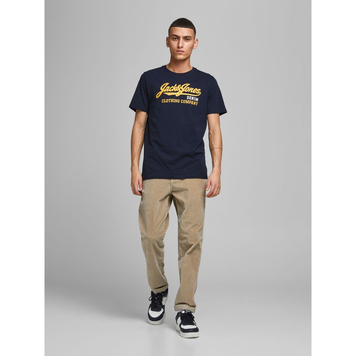 Jack Jones Erkek T-Shirt 12180867 Navy Blazer