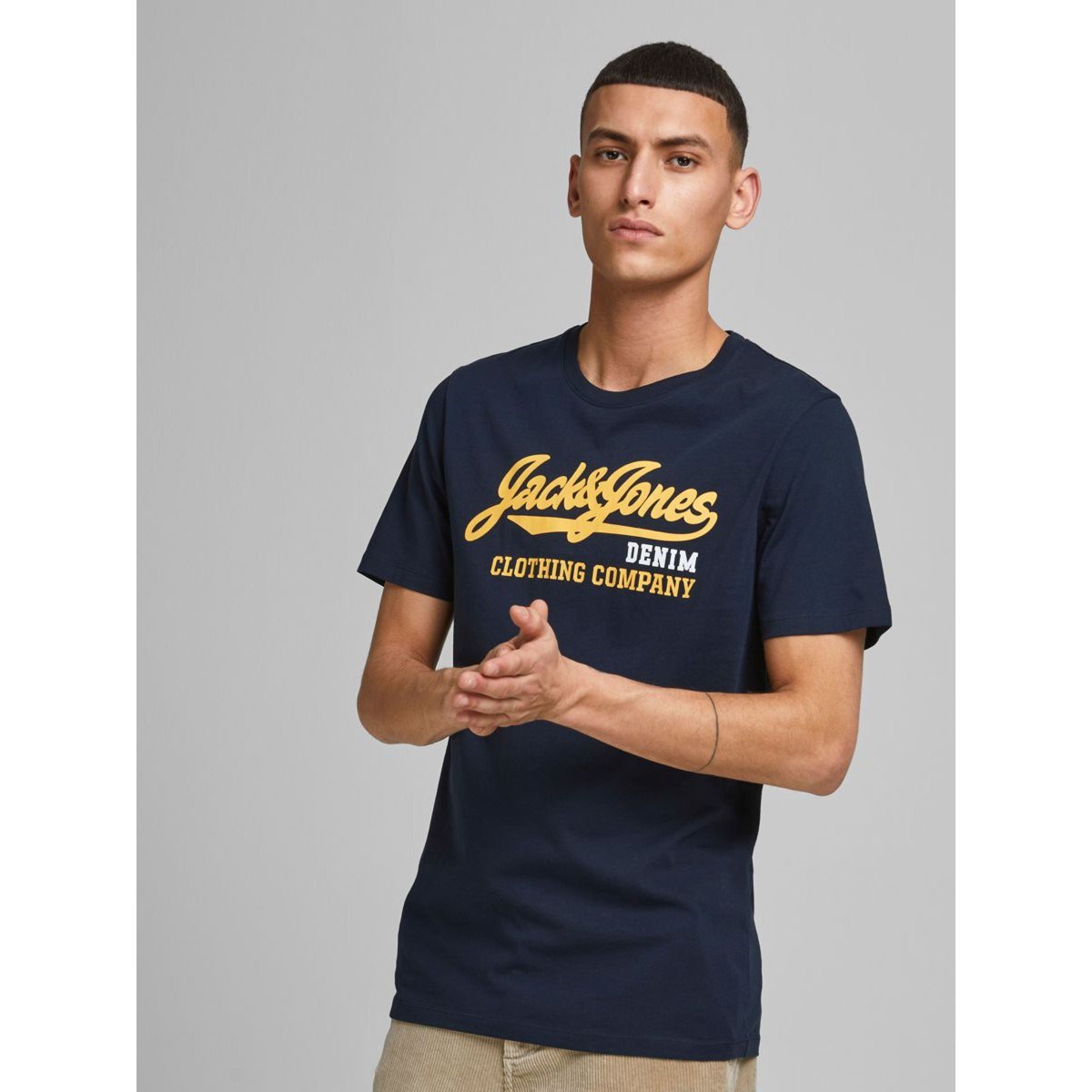 Jack Jones Erkek T-Shirt 12180867 Navy Blazer