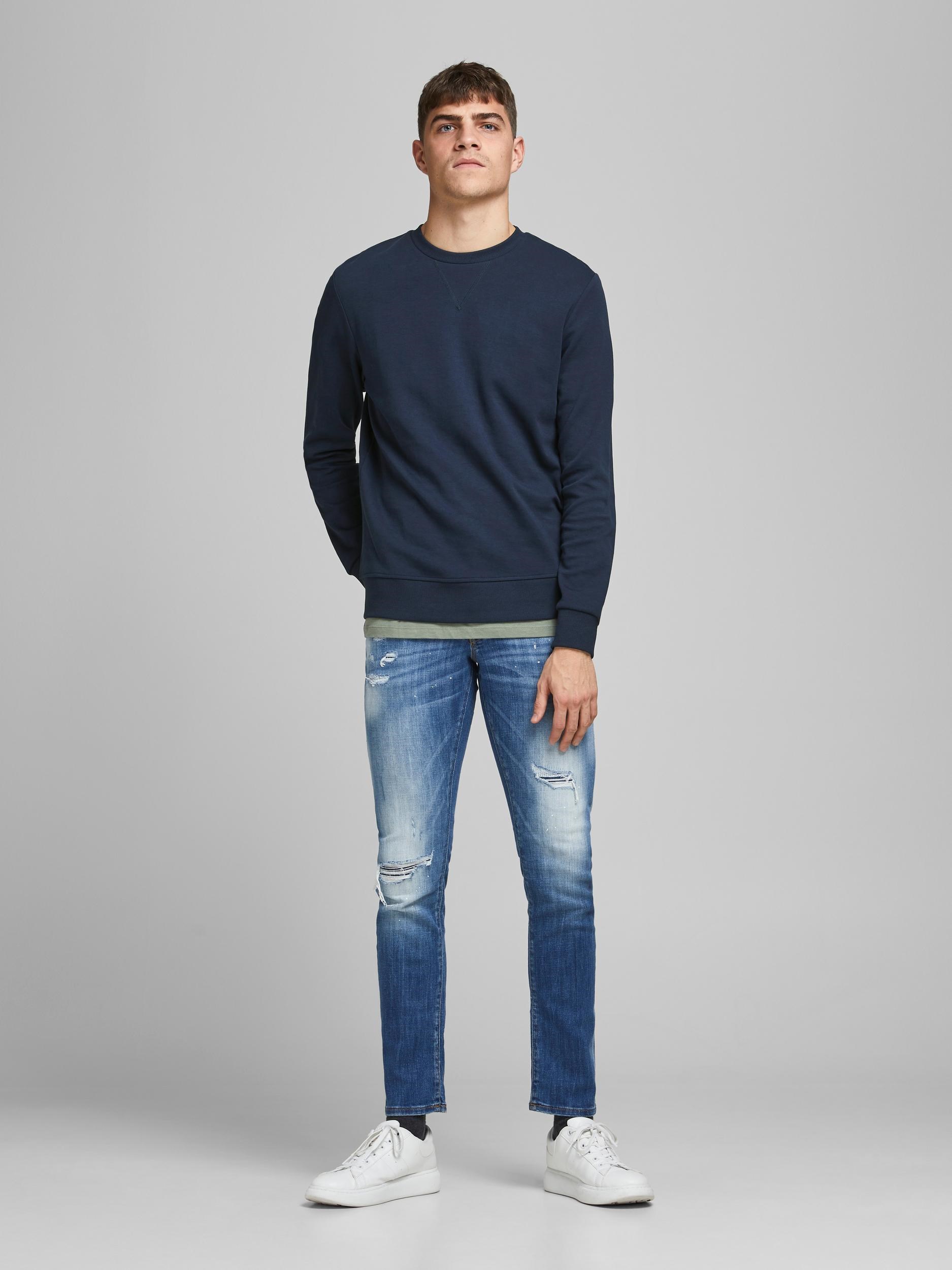 Jack Jones Erkek S-Shirt 12181903 Navy Blazer