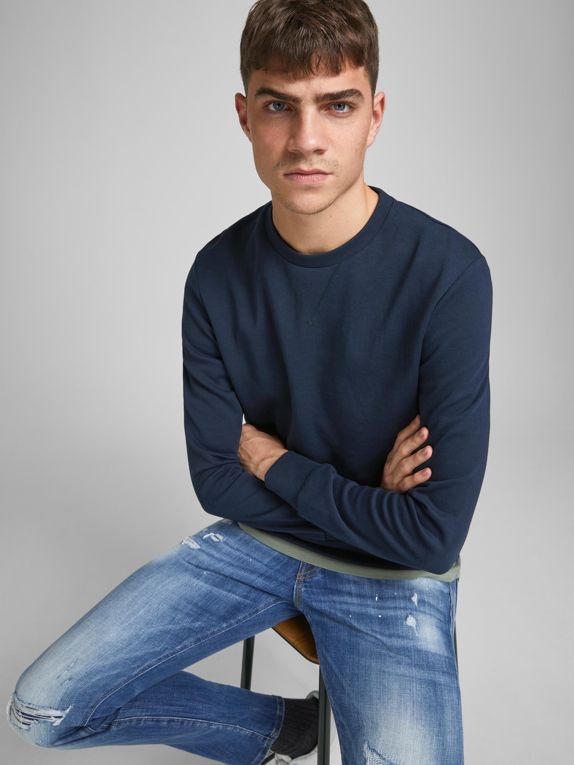 Jack Jones Erkek S-Shirt 12181903 Navy Blazer