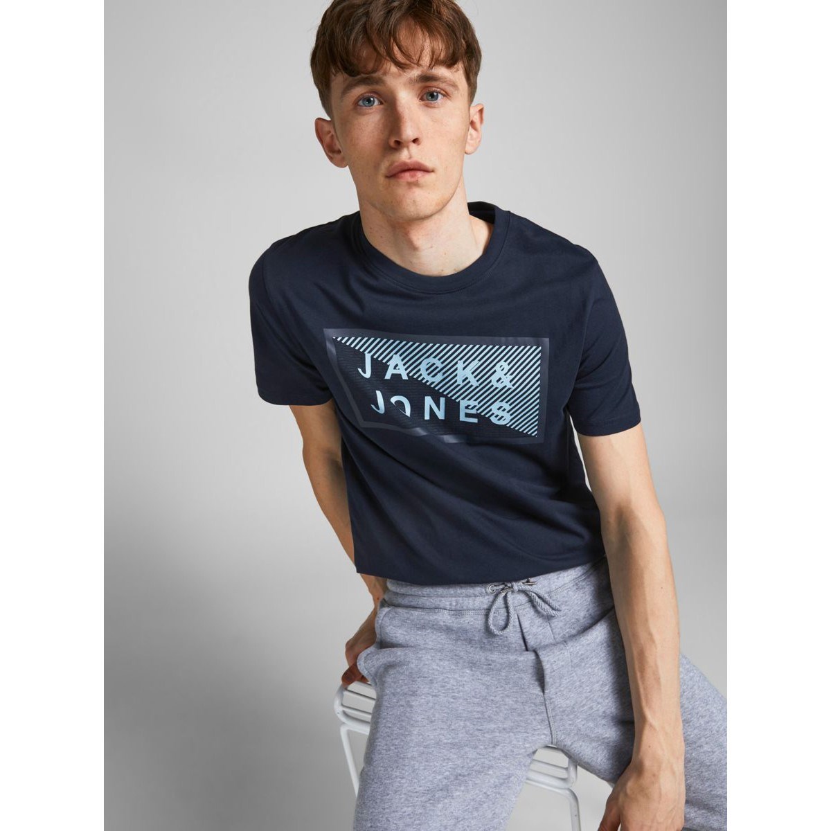 Jack Jones Erkek T-Shirt 12185035 Navy Blazer