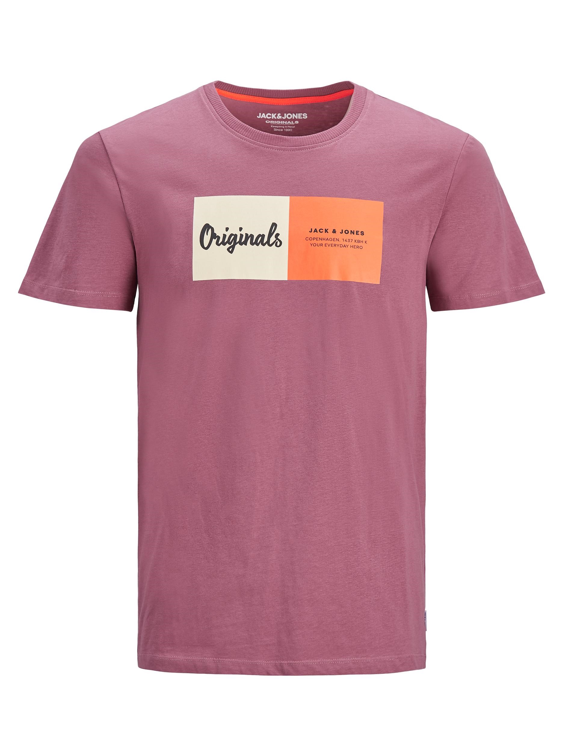 Jack Jones Erkek T-Shirt 12185595 Hawthorn Rose