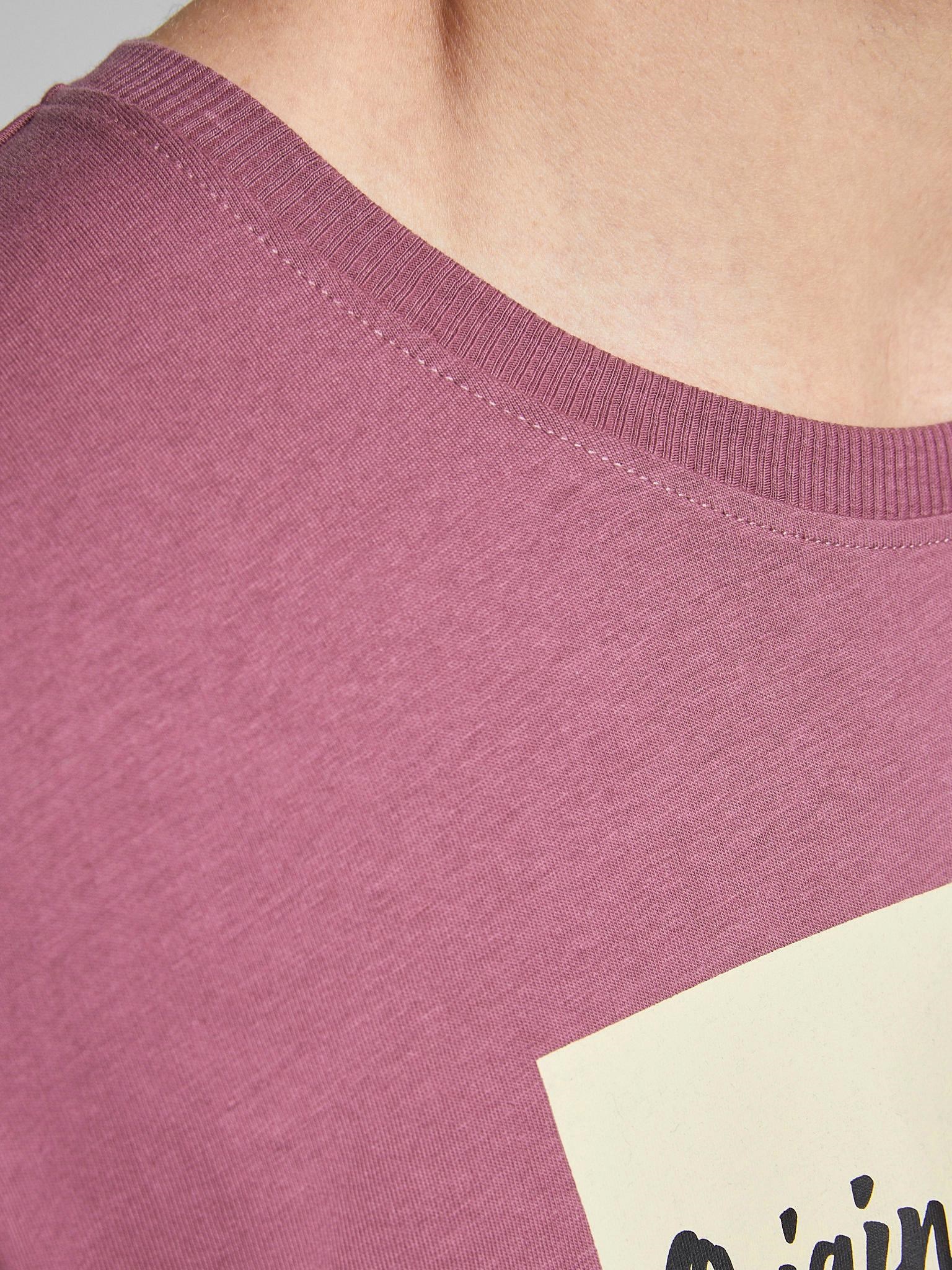 Jack Jones Erkek T-Shirt 12185595 Hawthorn Rose