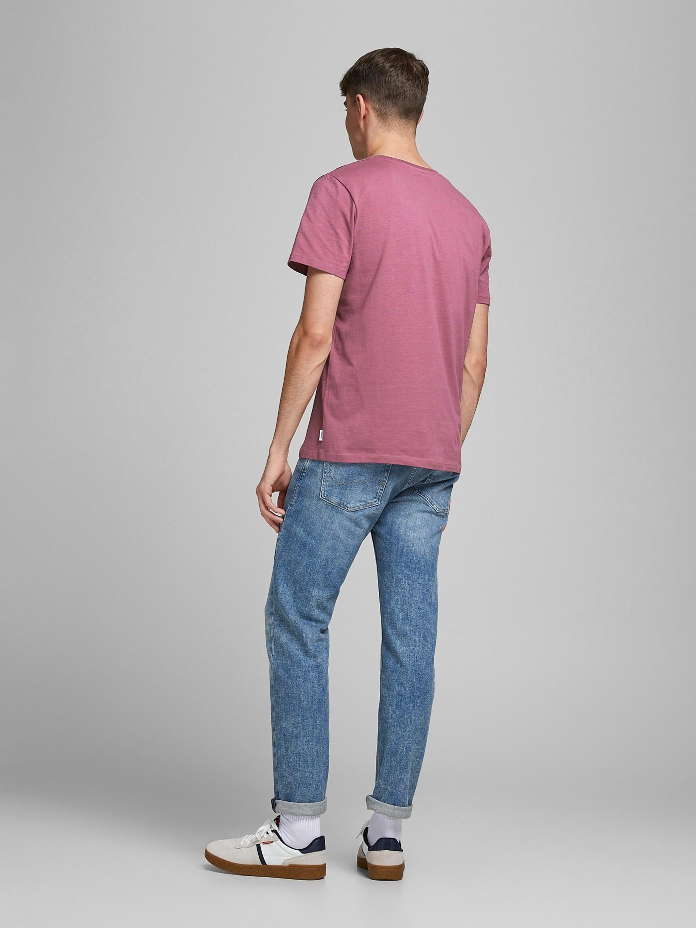 Jack Jones Erkek T-Shirt 12185595 Hawthorn Rose