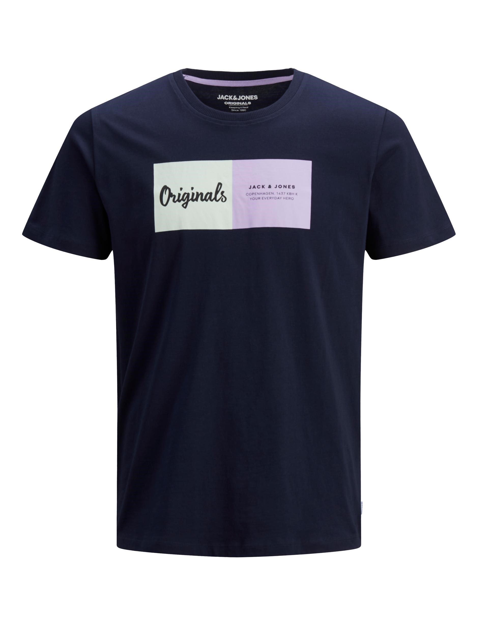 Jack Jones Erkek T-Shirt 12185595 Navy Blazer