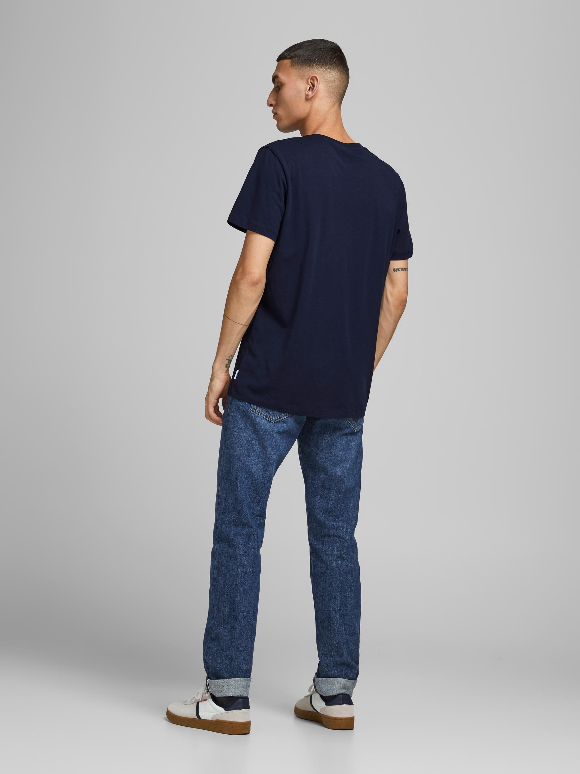 Jack Jones Erkek T-Shirt 12185595 Navy Blazer