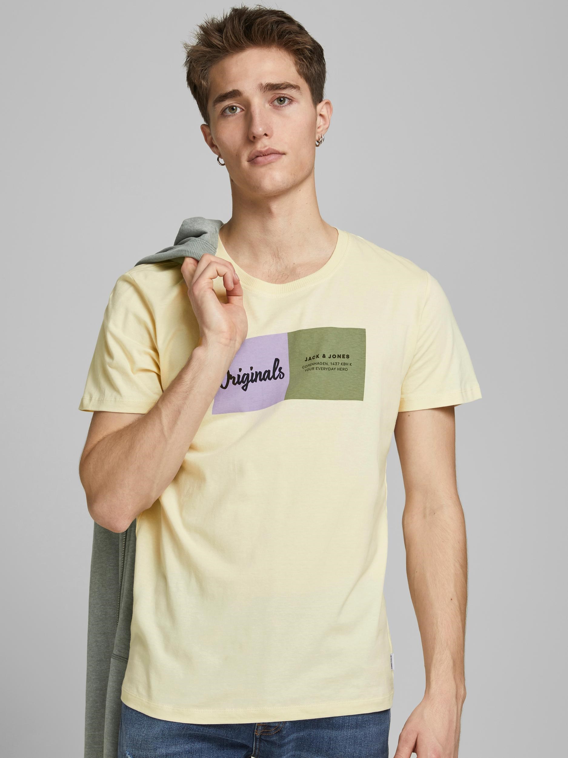 Jack Jones Erkek T-Shirt 12185595 Seedpearl