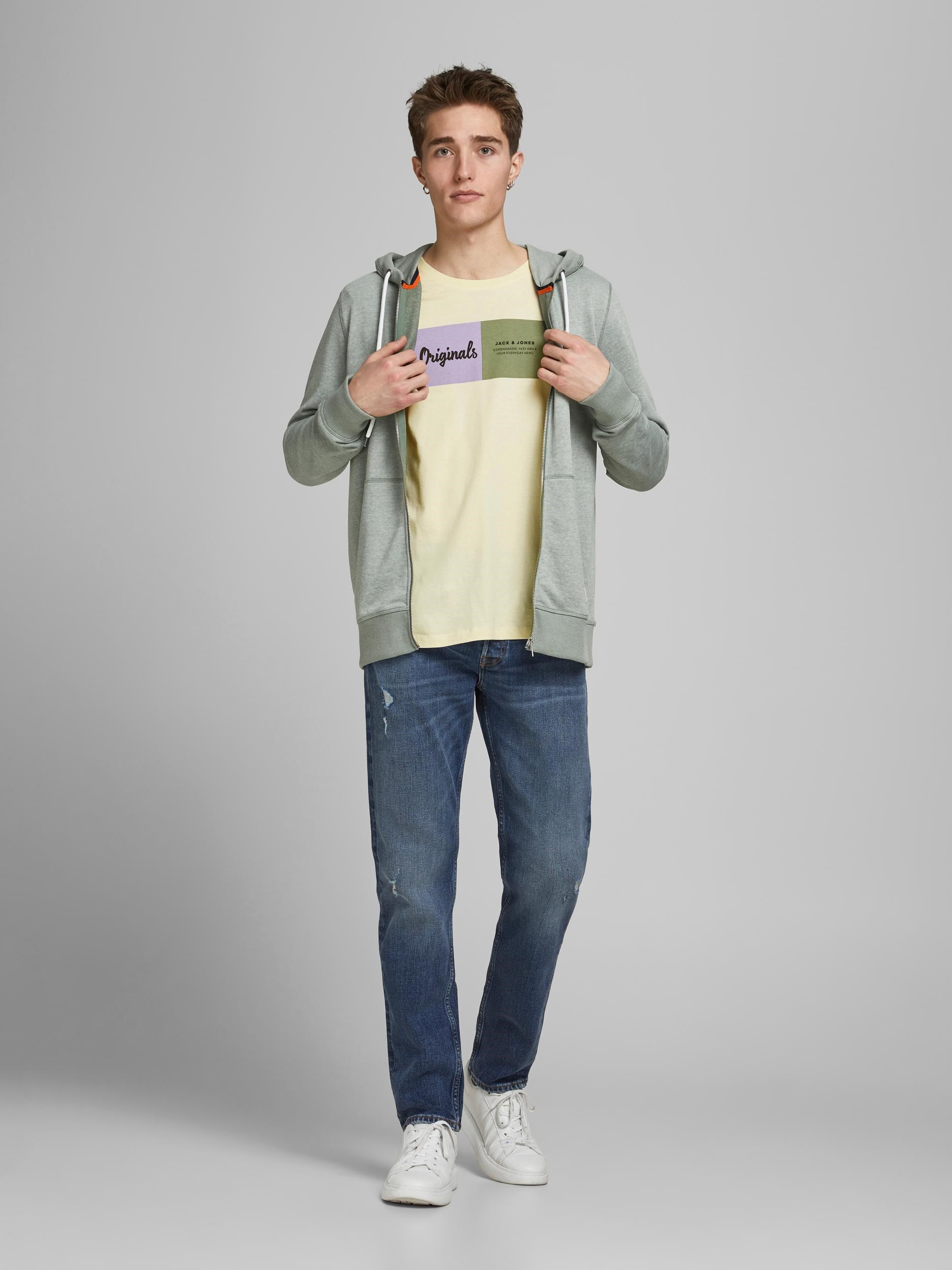 Jack Jones Erkek T-Shirt 12185595 Seedpearl