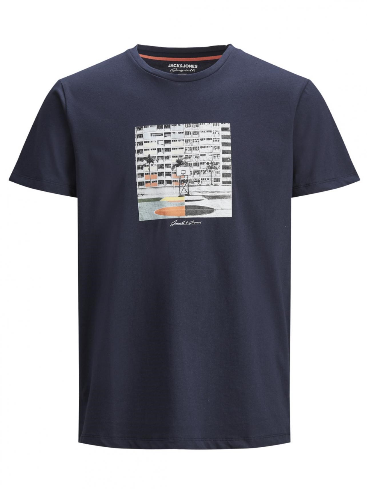 Jack Jones Erkek T-Shirt 12185744 Navy Blazer