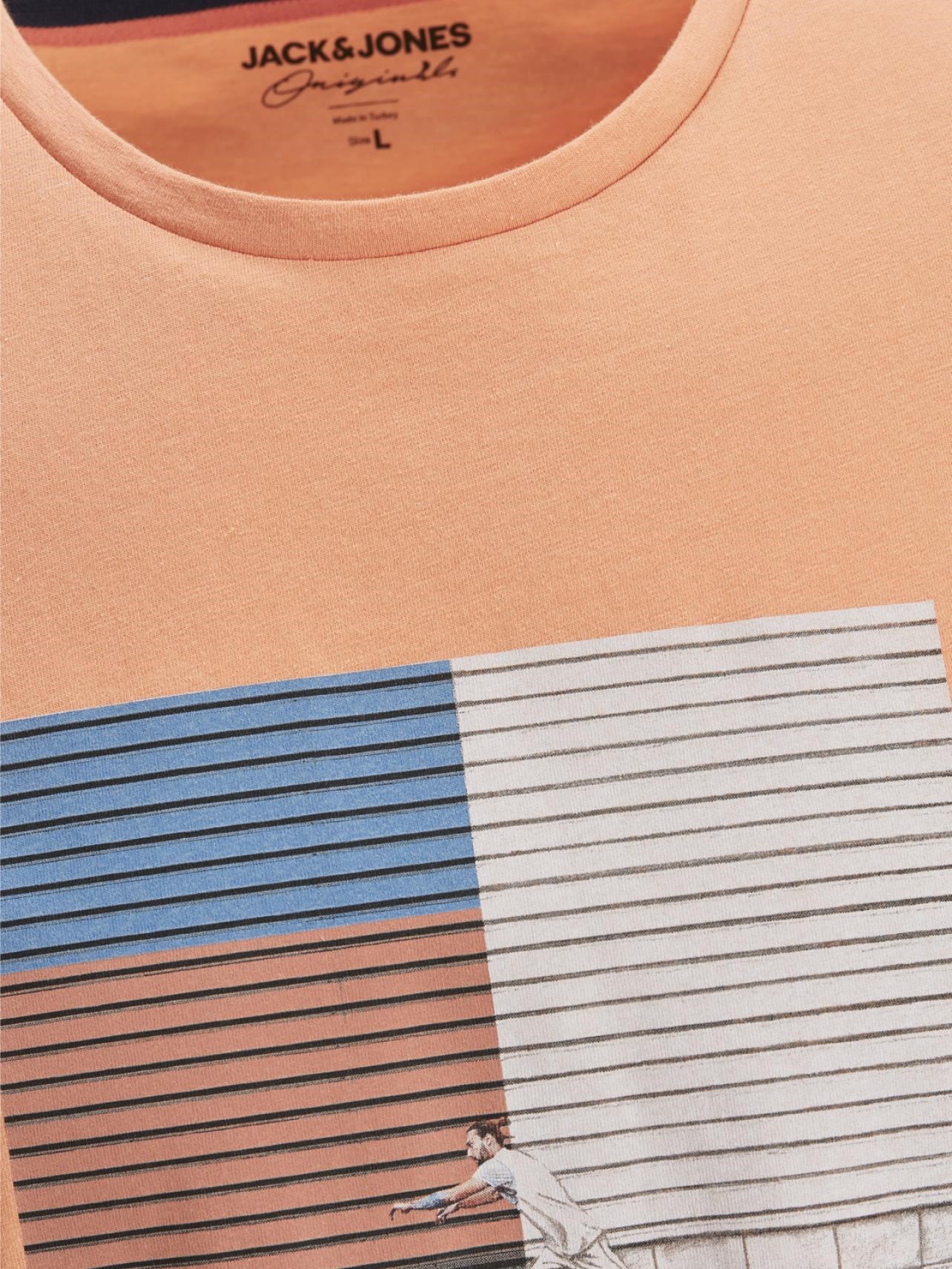 Jack Jones Erkek T-Shirt 12185744 Shell Coral
