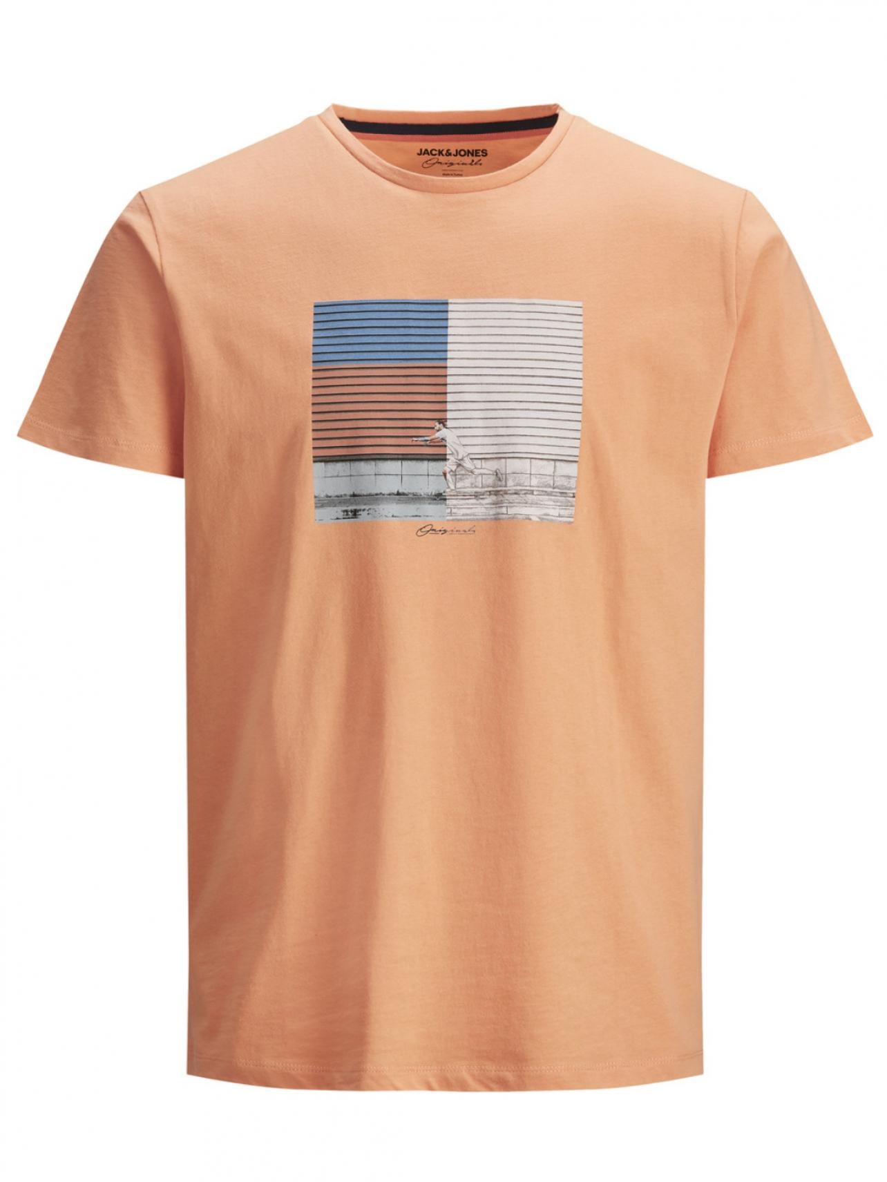 Jack Jones Erkek T-Shirt 12185744 Shell Coral